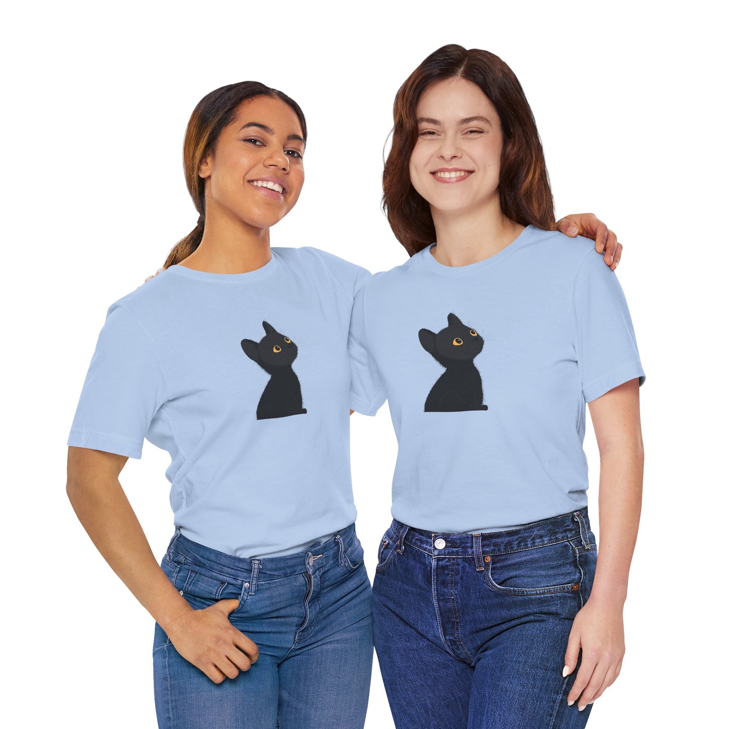 Cute Black Cat Unisex Jersey Tee - Purrfect for Cat Lovers