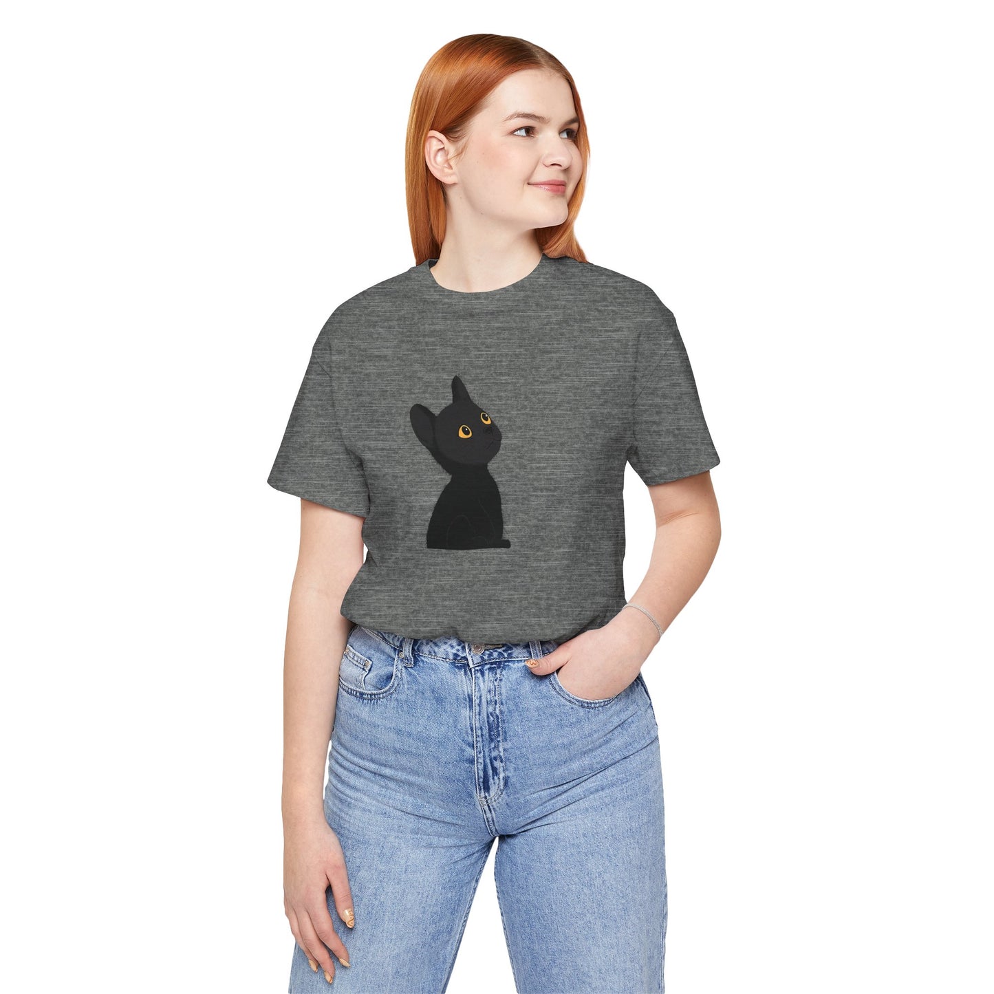Cute Black Cat Unisex Jersey Tee - Purrfect for Cat Lovers