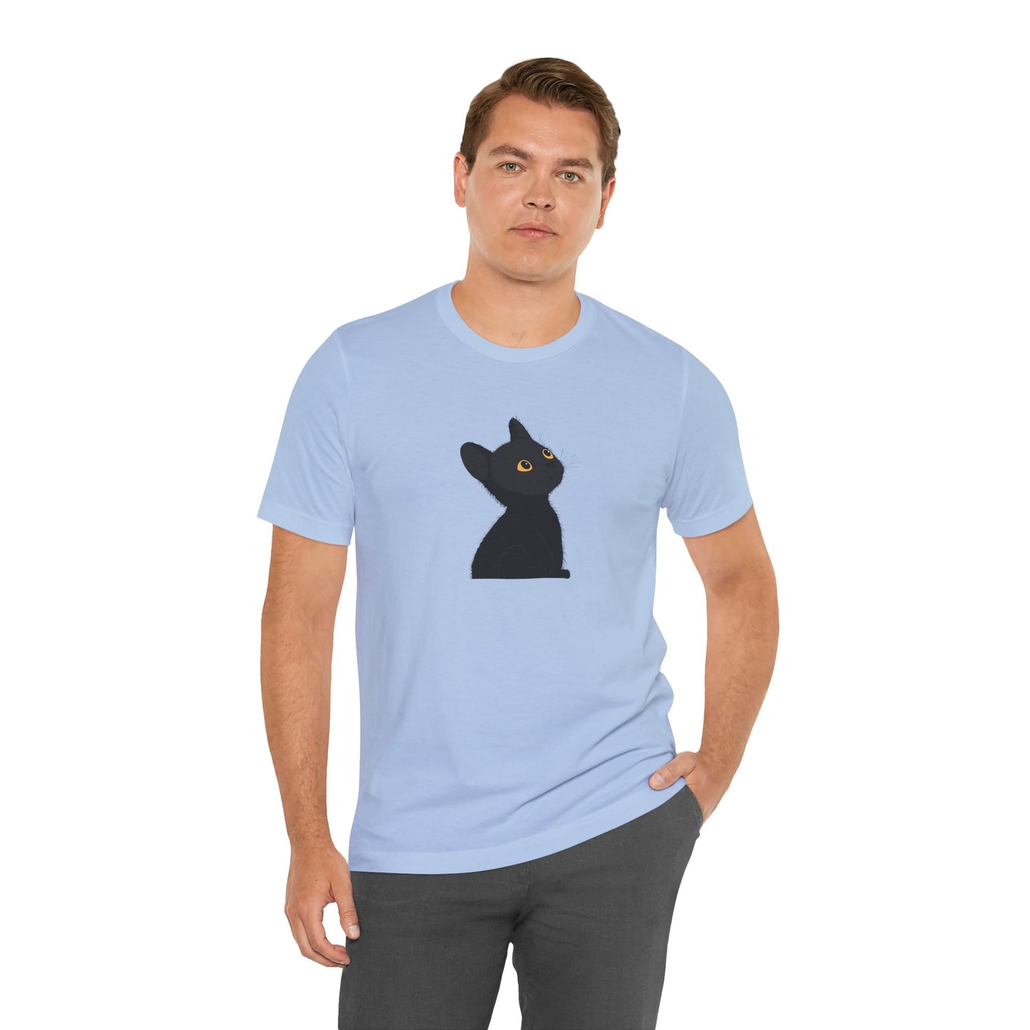 Cute Black Cat Unisex Jersey Tee - Purrfect for Cat Lovers
