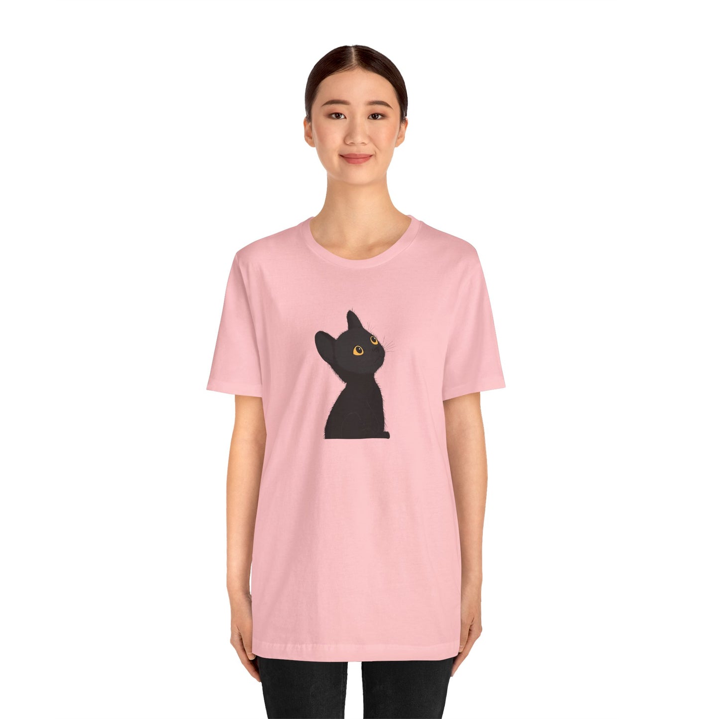 Cute Black Cat Unisex Jersey Tee - Purrfect for Cat Lovers