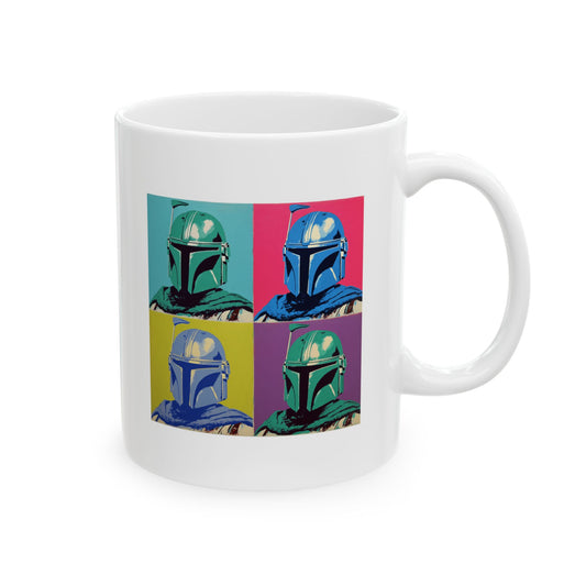 Mug - MANDOLORIAN-Inspired Ceramic Mug, Unique Star Wars Coffee Cup, Geeky Gift, 11oz & 15oz