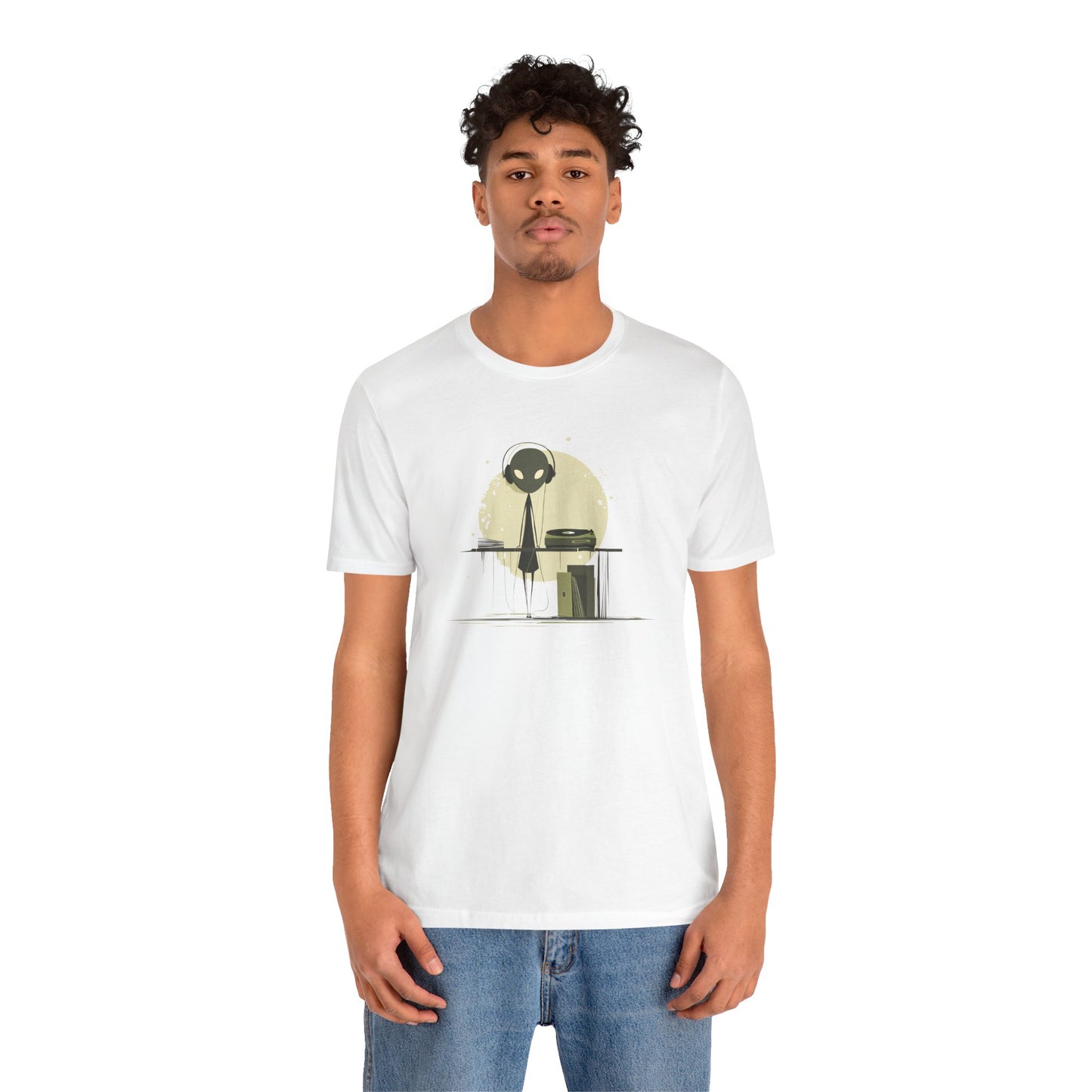 Alien DJ Unisex Jersey Short Sleeve Tee - Perfect for Music Lovers and Sci-Fi Fans