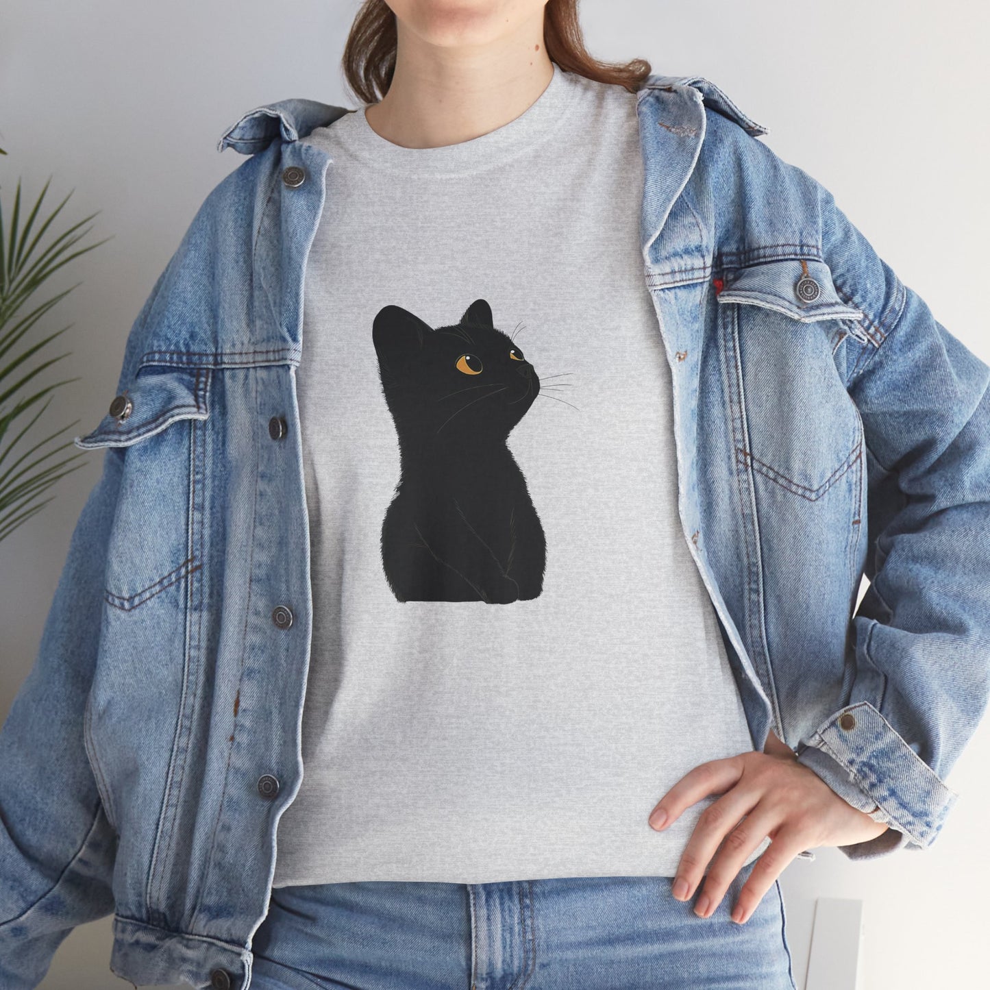 Black Cat Unisex Cotton Tee - Purrfect for Cat Lovers