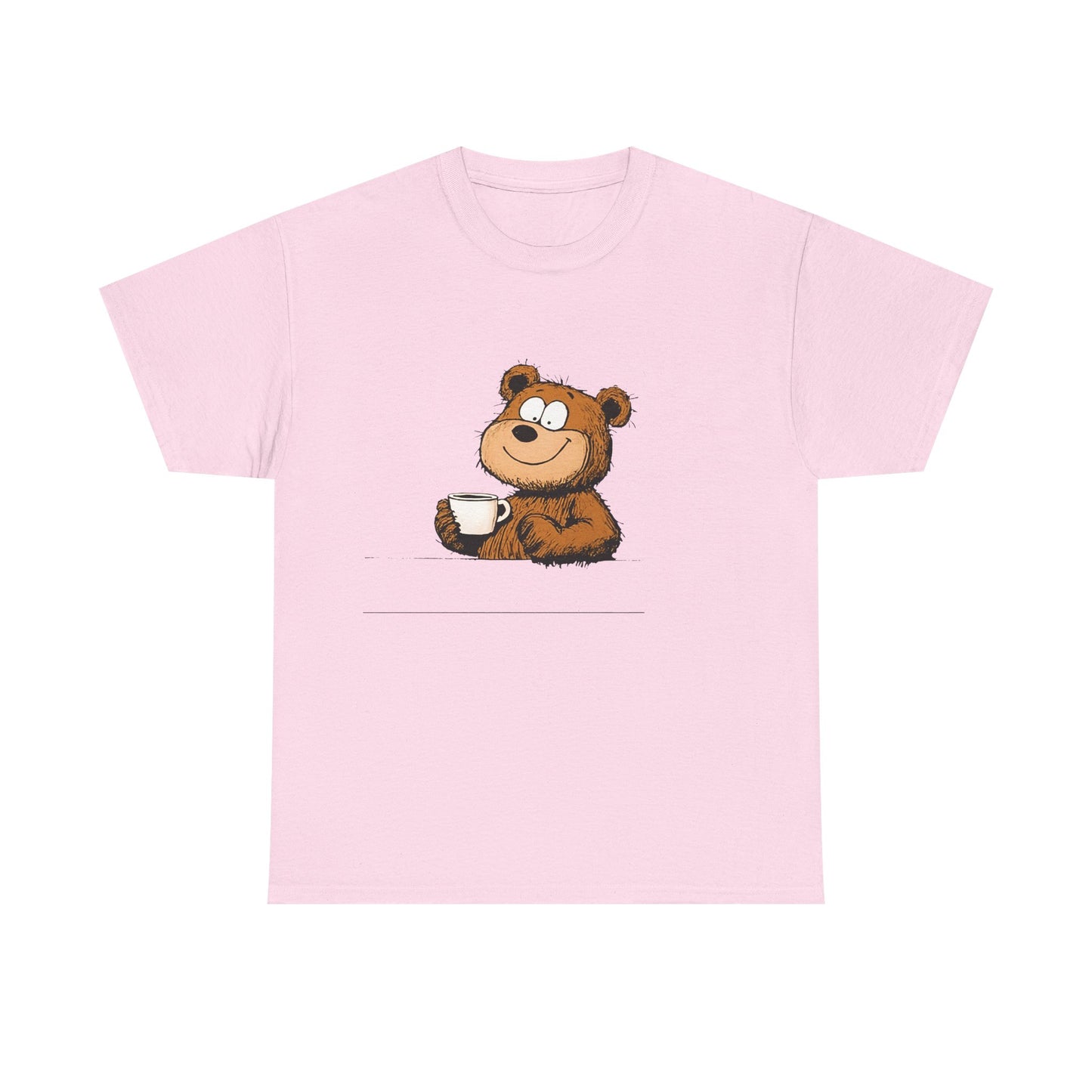 Cute Coffee Bear Unisex Heavy Cotton Tee