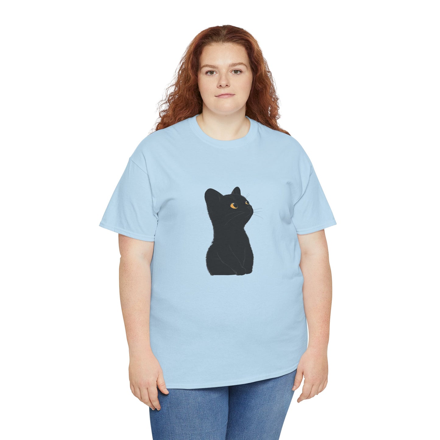 Black Cat Unisex Cotton Tee - Purrfect for Cat Lovers