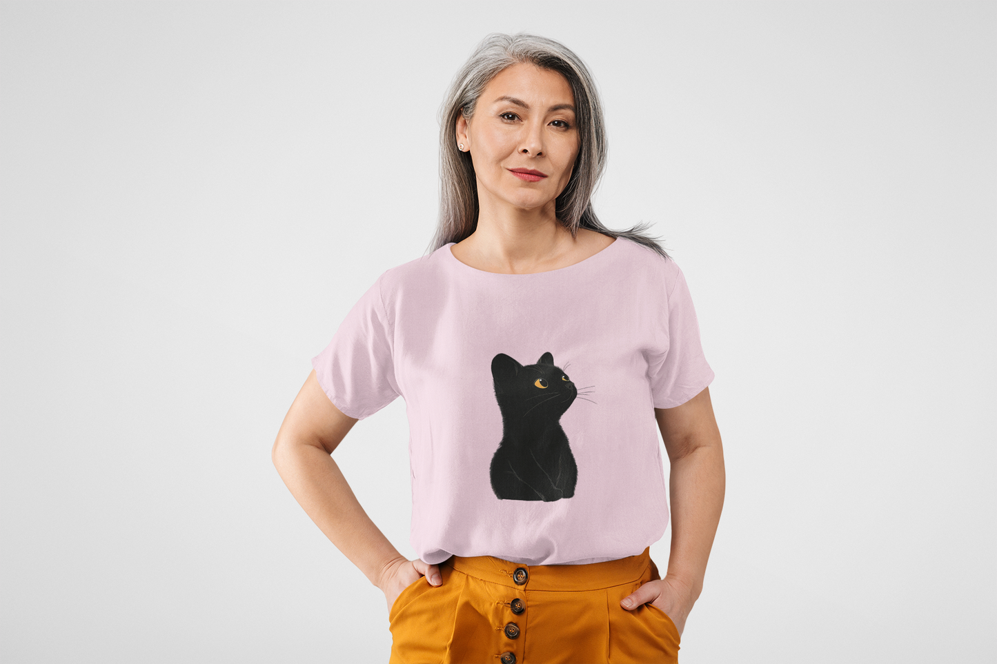 Cute Black Cat Unisex Cotton Tee - Purrfect for Cat Lovers