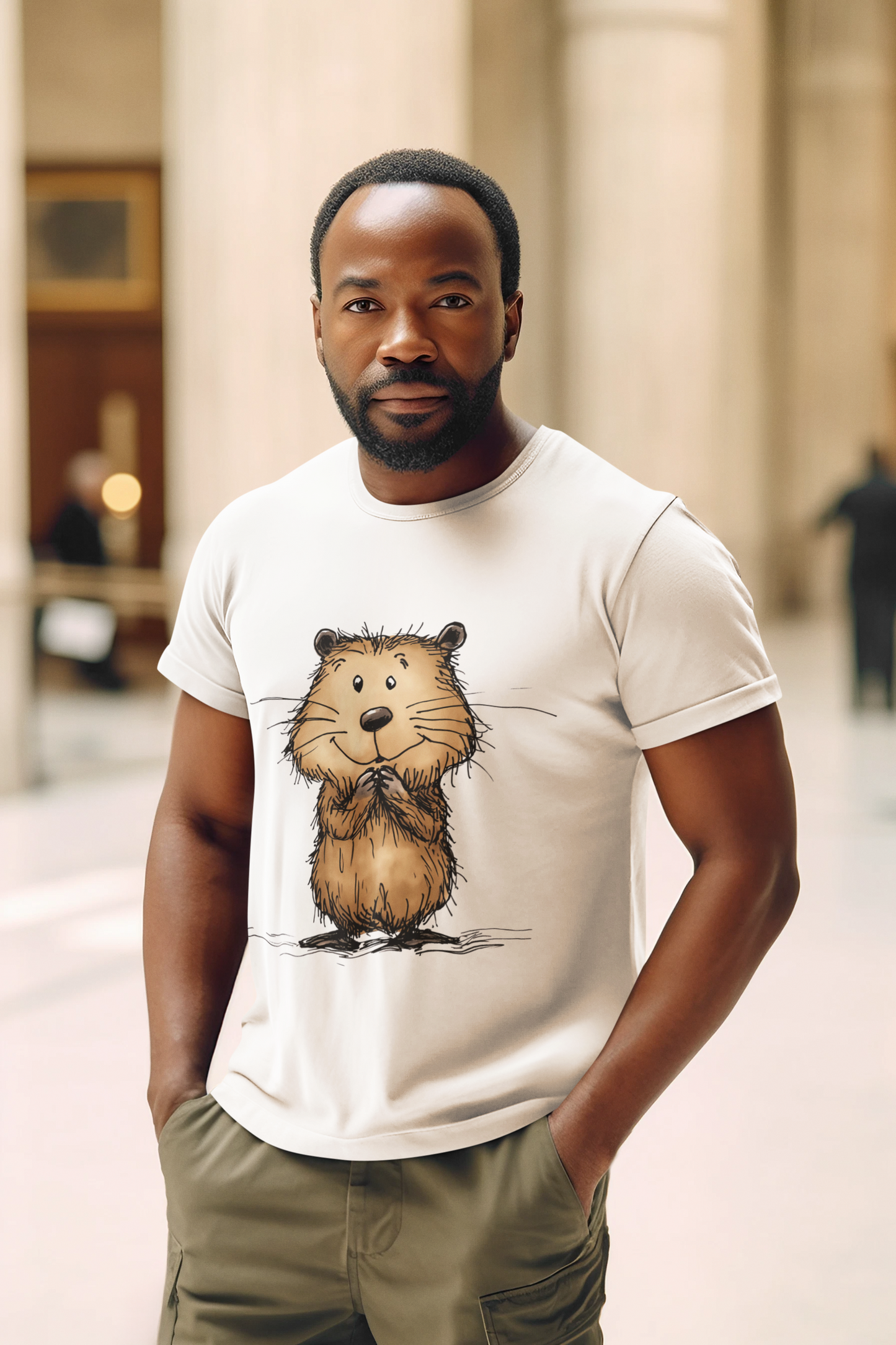 Cute Beaver Unisex Heavy Cotton Tee