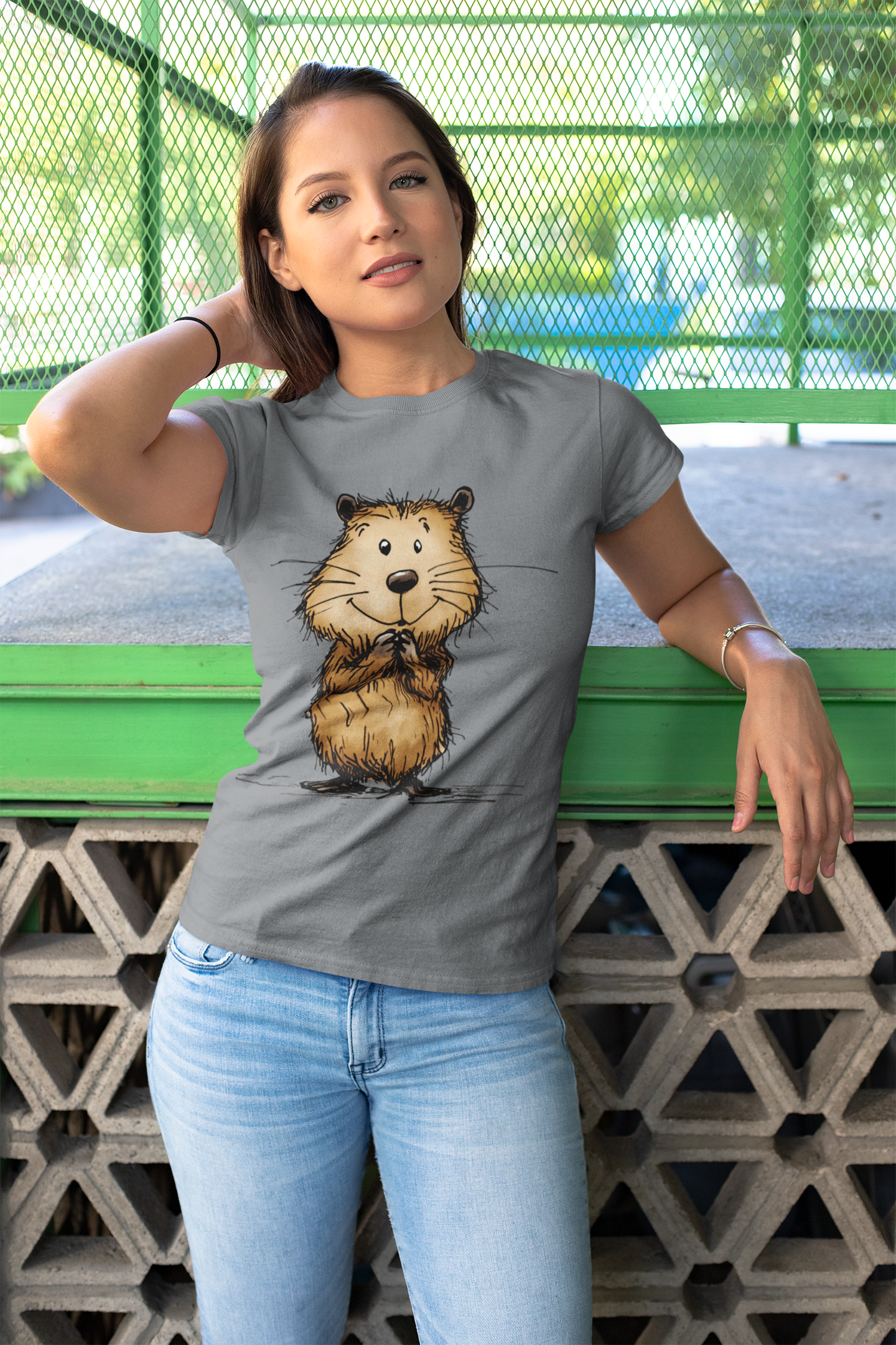Cute Beaver Unisex Heavy Cotton Tee