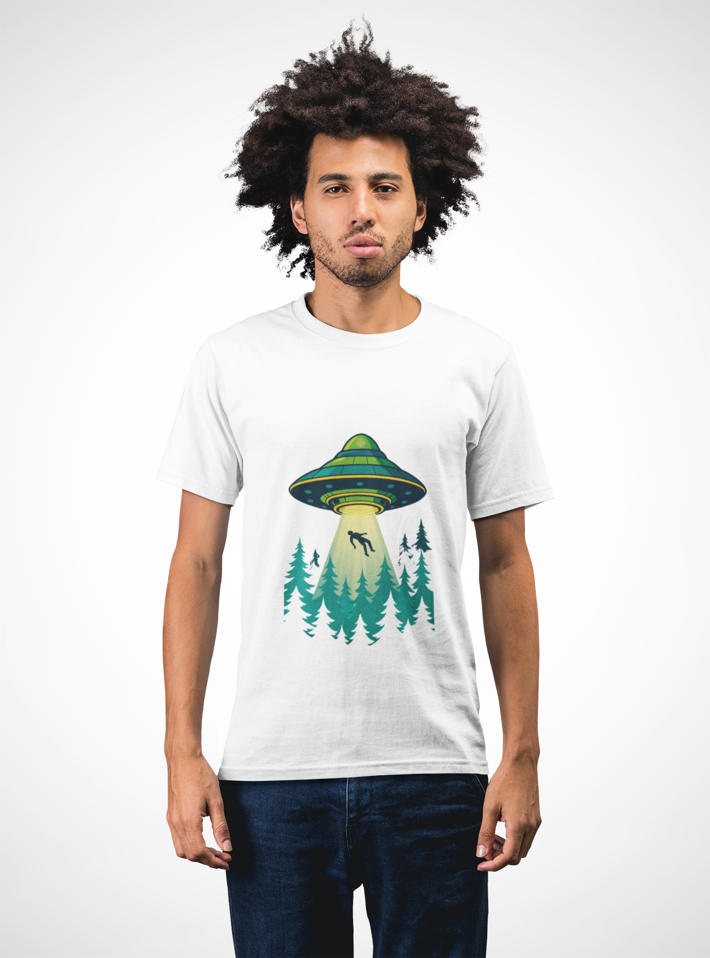 ALIEN UPLOAD - UFO Forest Adventure Unisex Tee