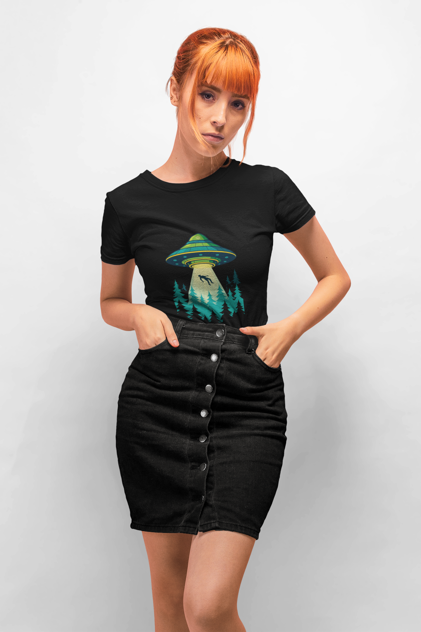 ALIEN UPLOAD - UFO Forest Adventure Unisex Tee