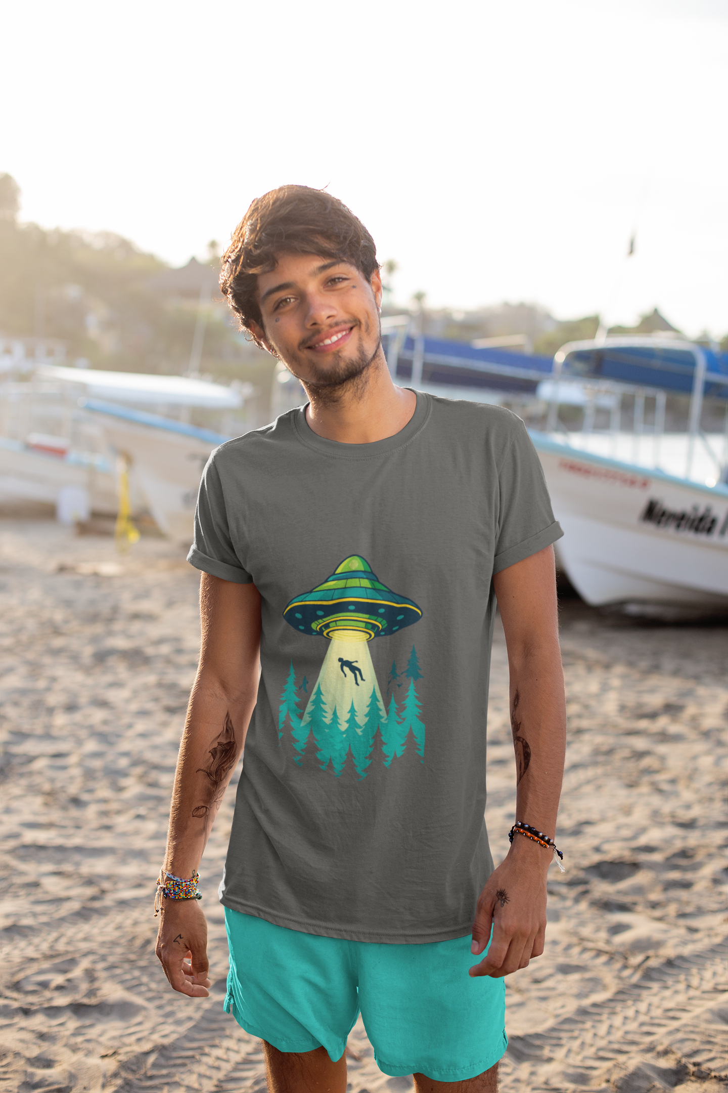 ALIEN UPLOAD - UFO Forest Adventure Unisex Tee