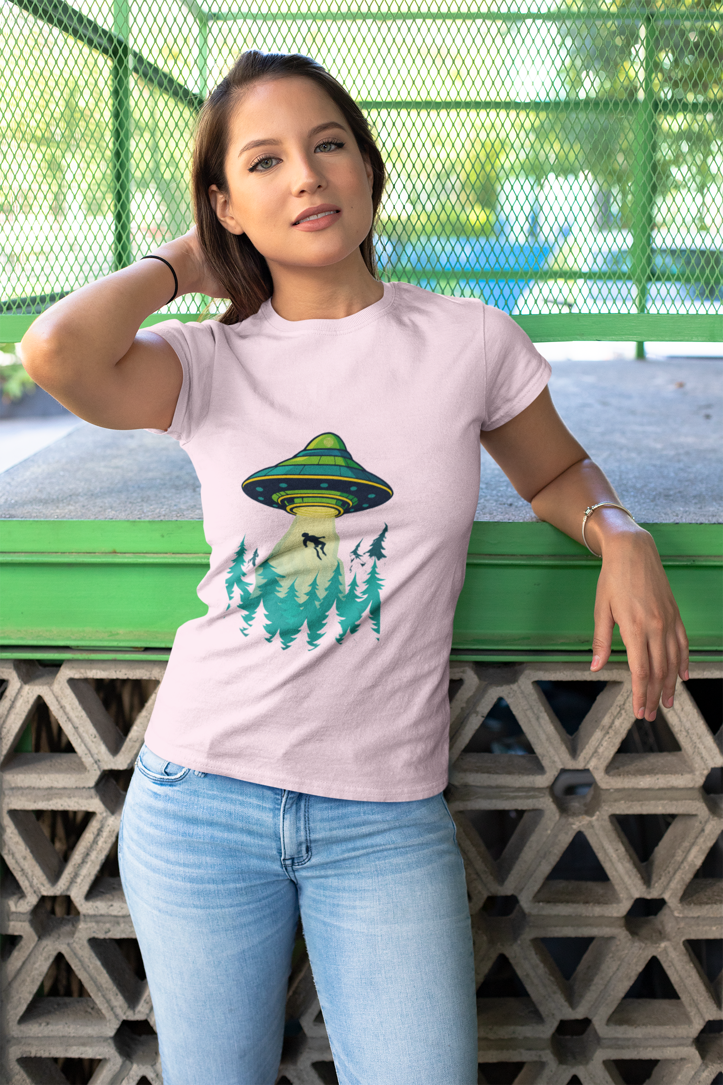 ALIEN UPLOAD - UFO Forest Adventure Unisex Tee