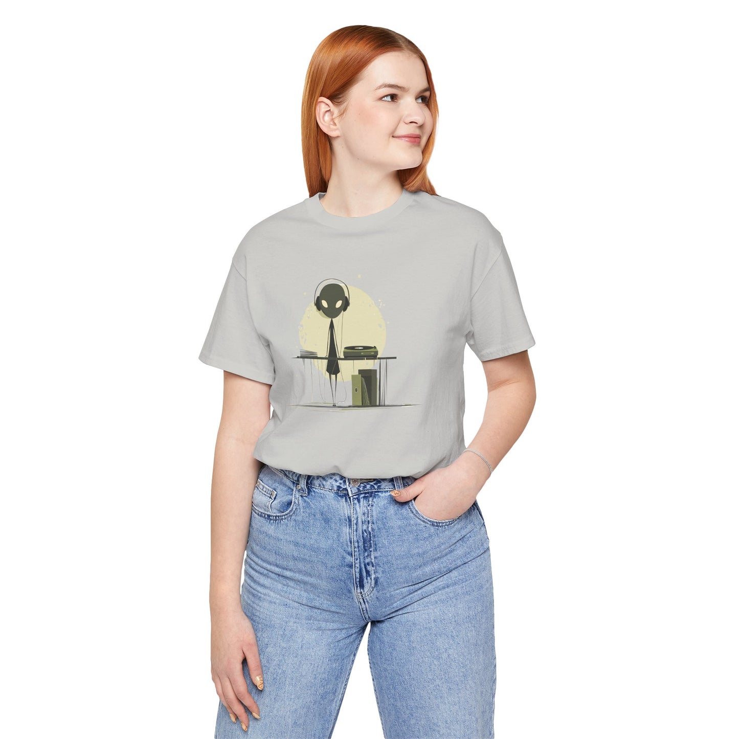 Alien DJ Unisex Jersey Short Sleeve Tee - Perfect for Music Lovers and Sci-Fi Fans