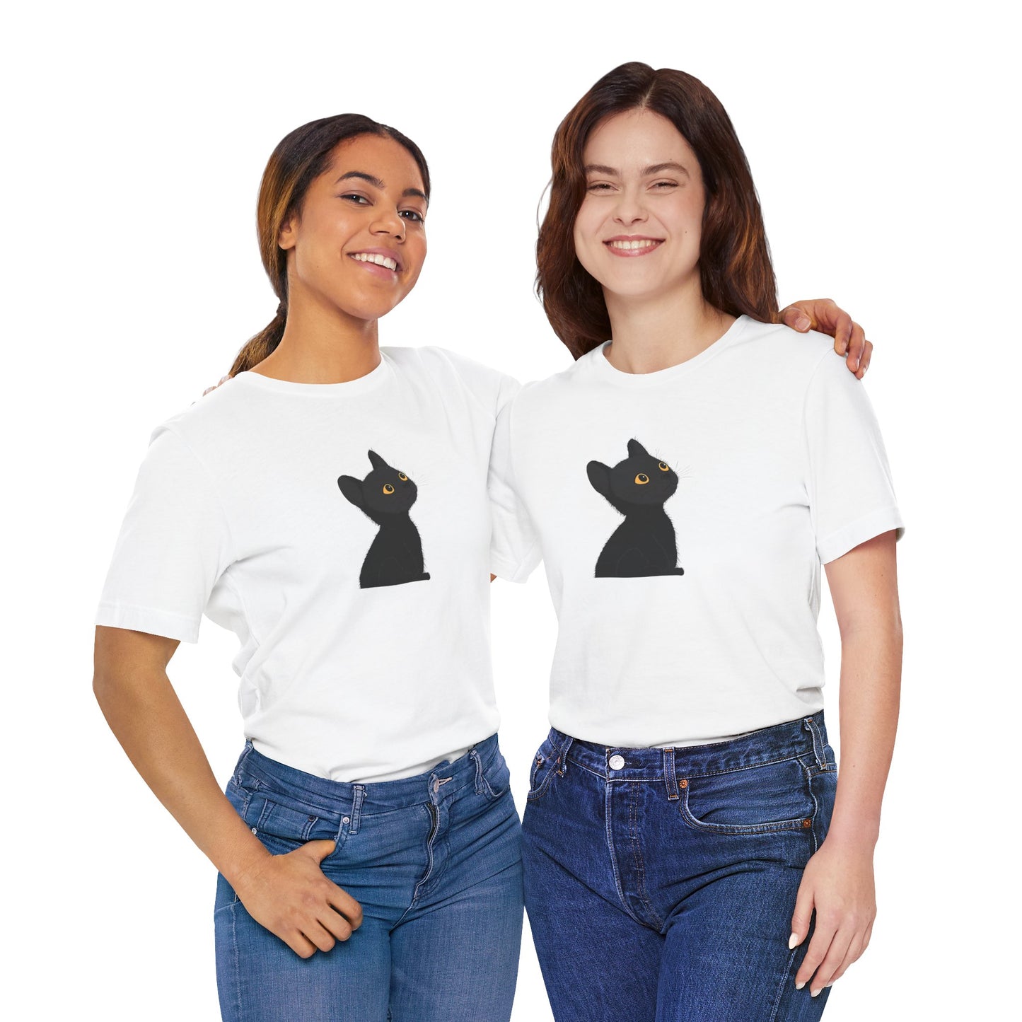 Cute Black Cat Unisex Jersey Tee - Purrfect for Cat Lovers