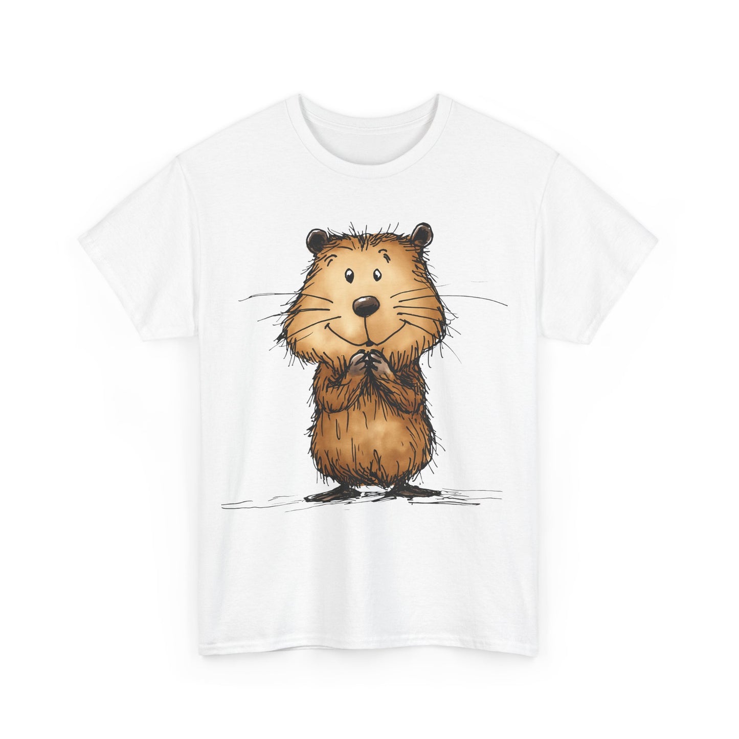 Cute Beaver Unisex Heavy Cotton Tee