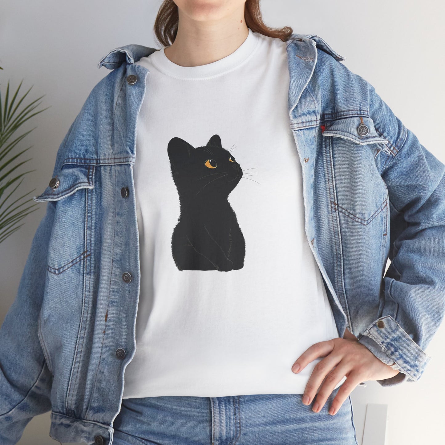 Black Cat Unisex Cotton Tee - Purrfect for Cat Lovers