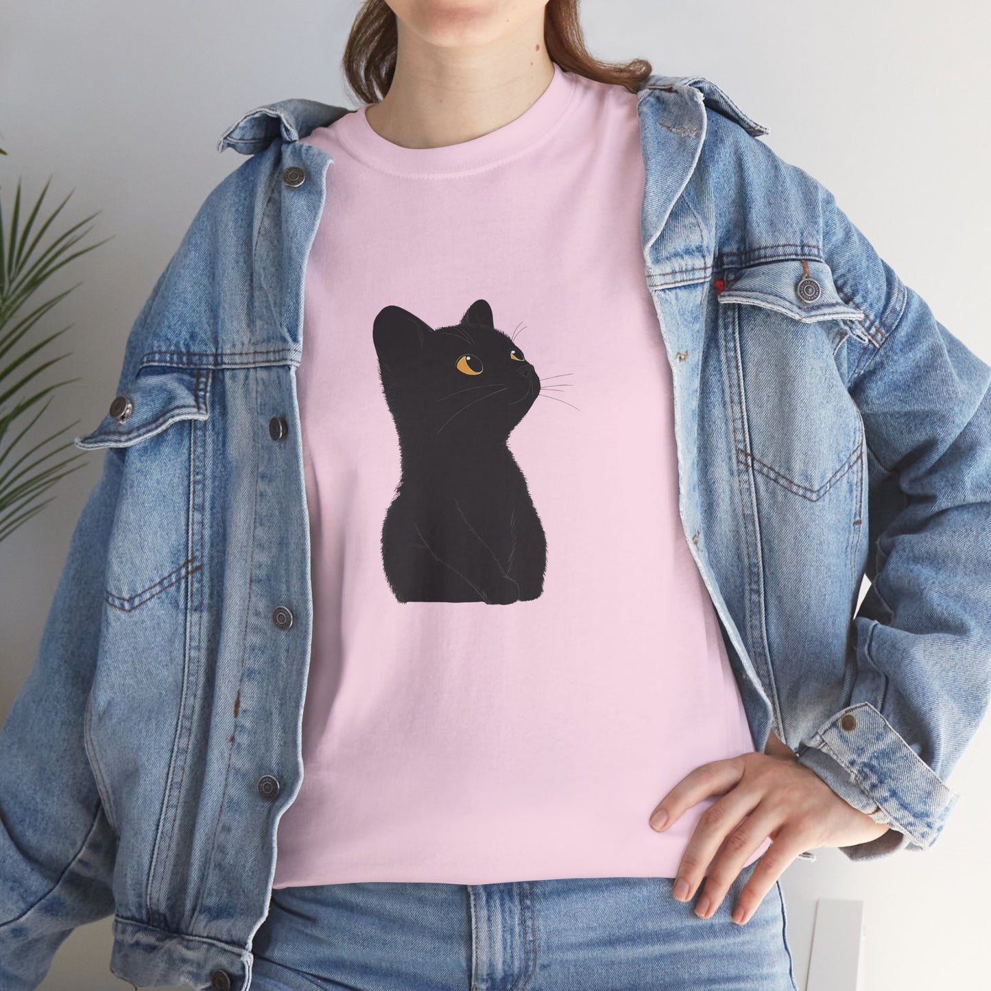 Black Cat Unisex Cotton Tee - Purrfect for Cat Lovers