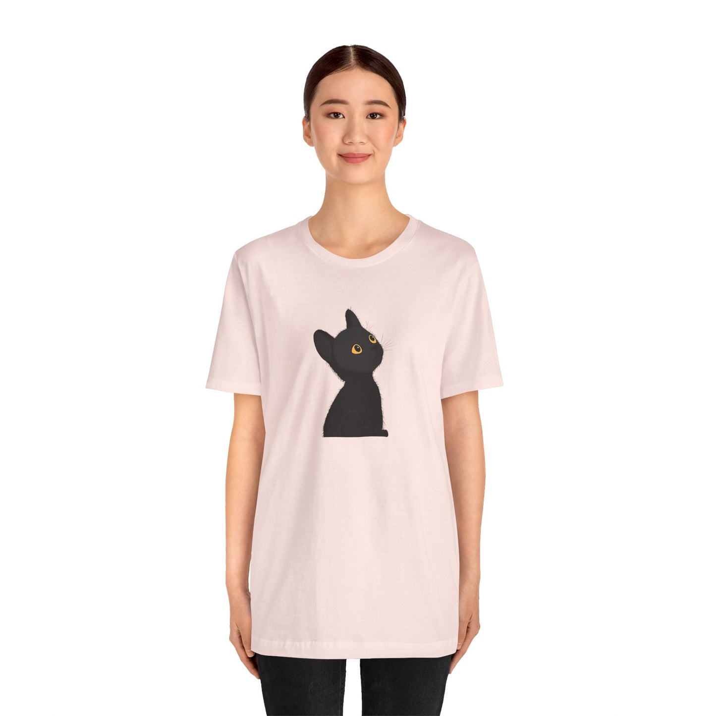 Cute Black Cat Unisex Jersey Tee - Purrfect for Cat Lovers