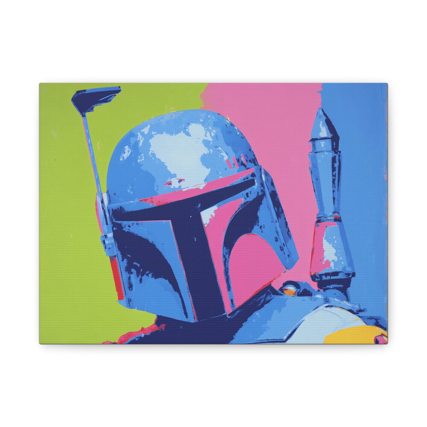 Boba Fett Pop Art Canvas ,Star Wars Mandalorian Wall Decor, Colorful Retro Sci-Fi Print