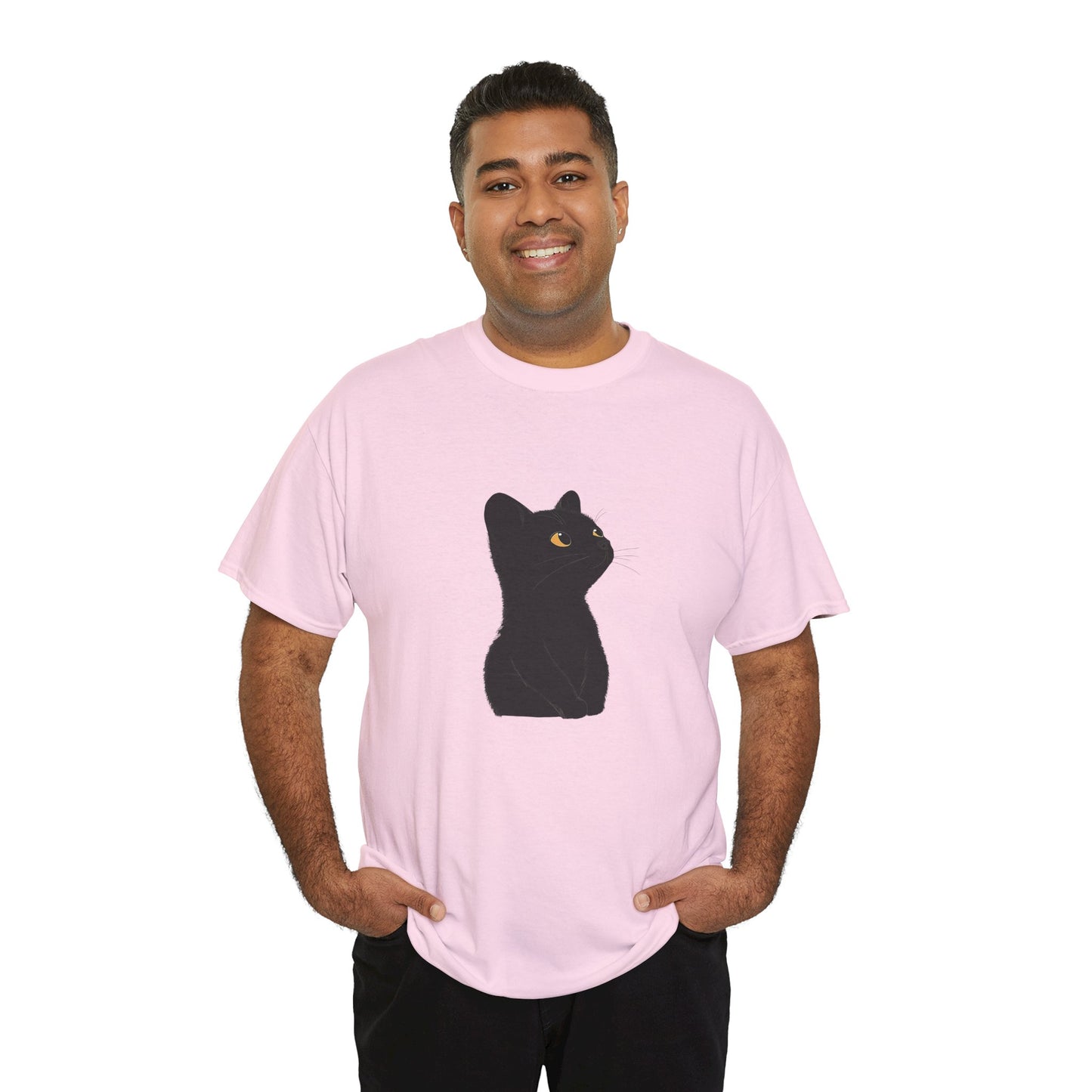 Black Cat Unisex Cotton Tee - Purrfect for Cat Lovers