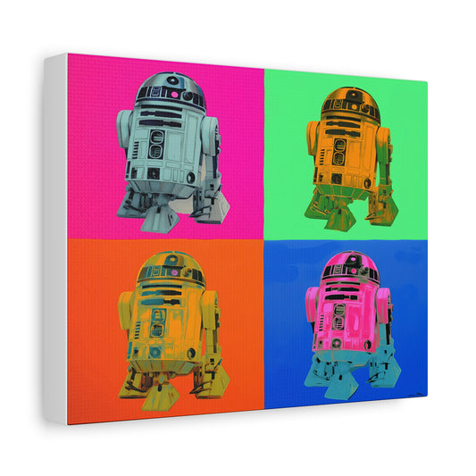 R2-D2 Pop Art Canvas – Colorful Star Wars Wall Art, Retro Sci-Fi Robot Print