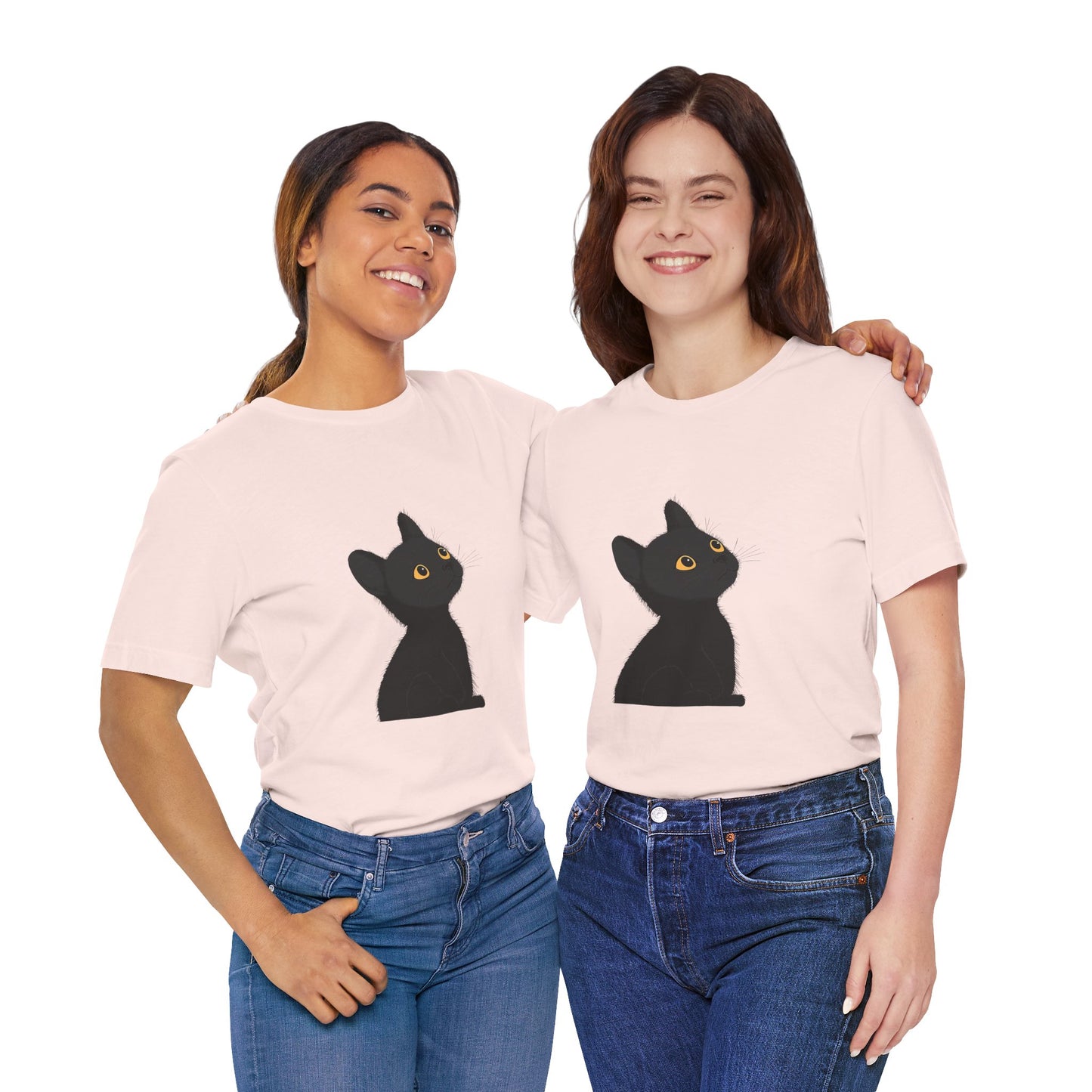 Cute Black Cat Unisex Jersey Tee - Purrfect for Cat Lovers