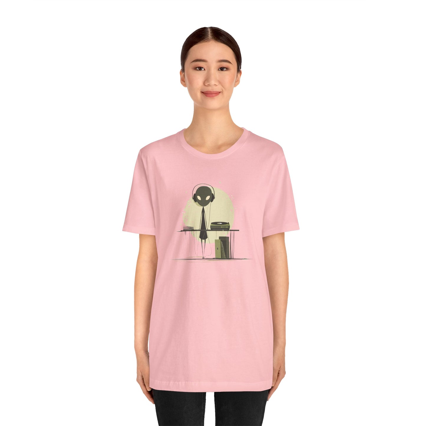 Alien DJ Unisex Jersey Short Sleeve Tee - Perfect for Music Lovers and Sci-Fi Fans