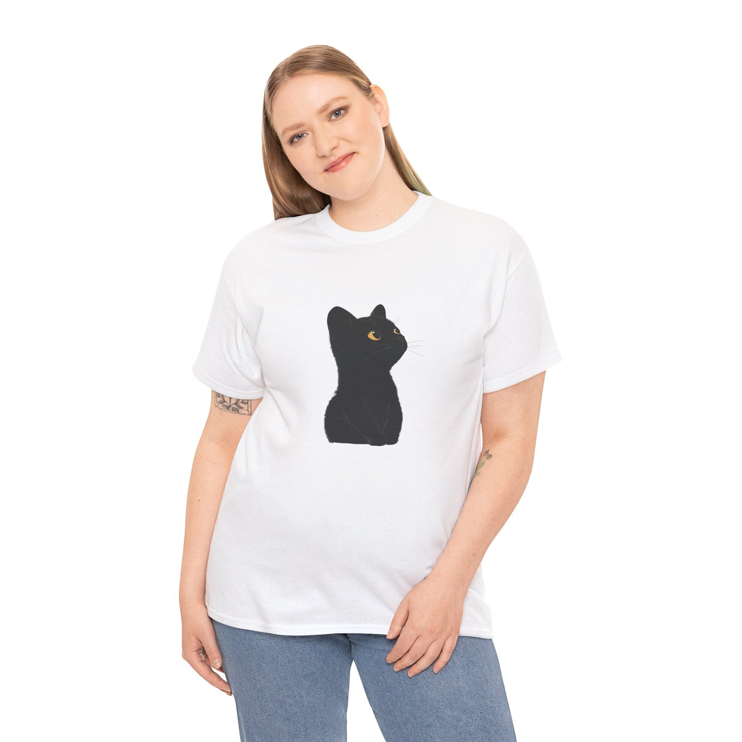 Black Cat Unisex Cotton Tee - Purrfect for Cat Lovers