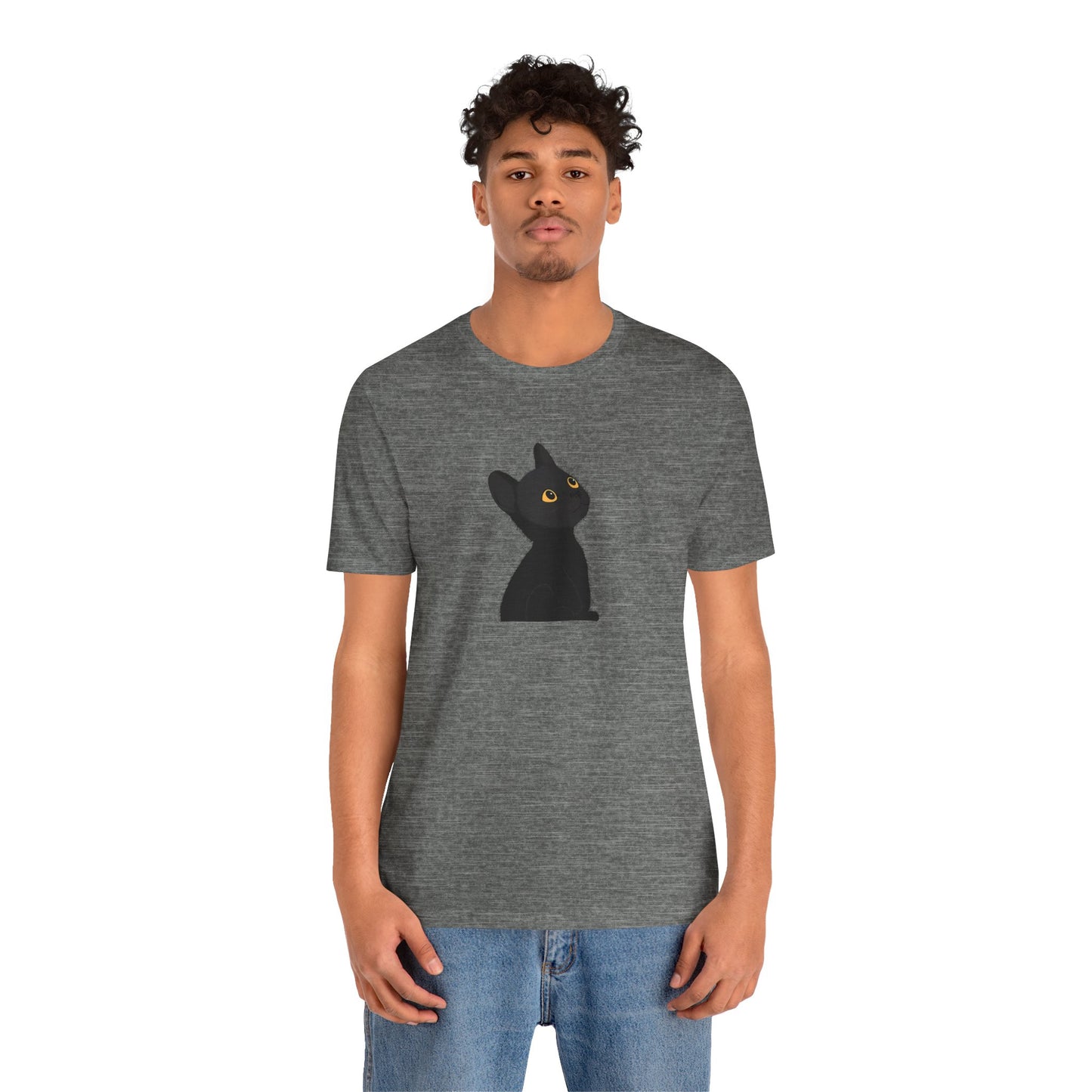 Cute Black Cat Unisex Jersey Tee - Purrfect for Cat Lovers