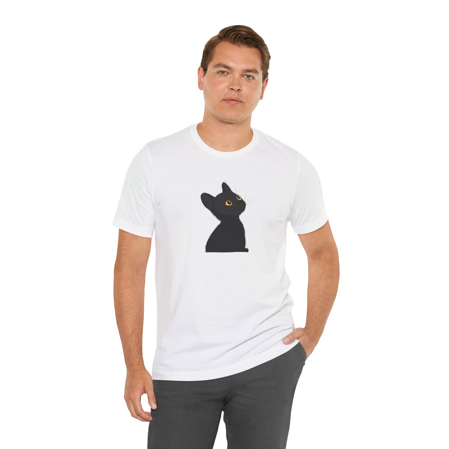 Cute Black Cat Unisex Jersey Tee - Purrfect for Cat Lovers
