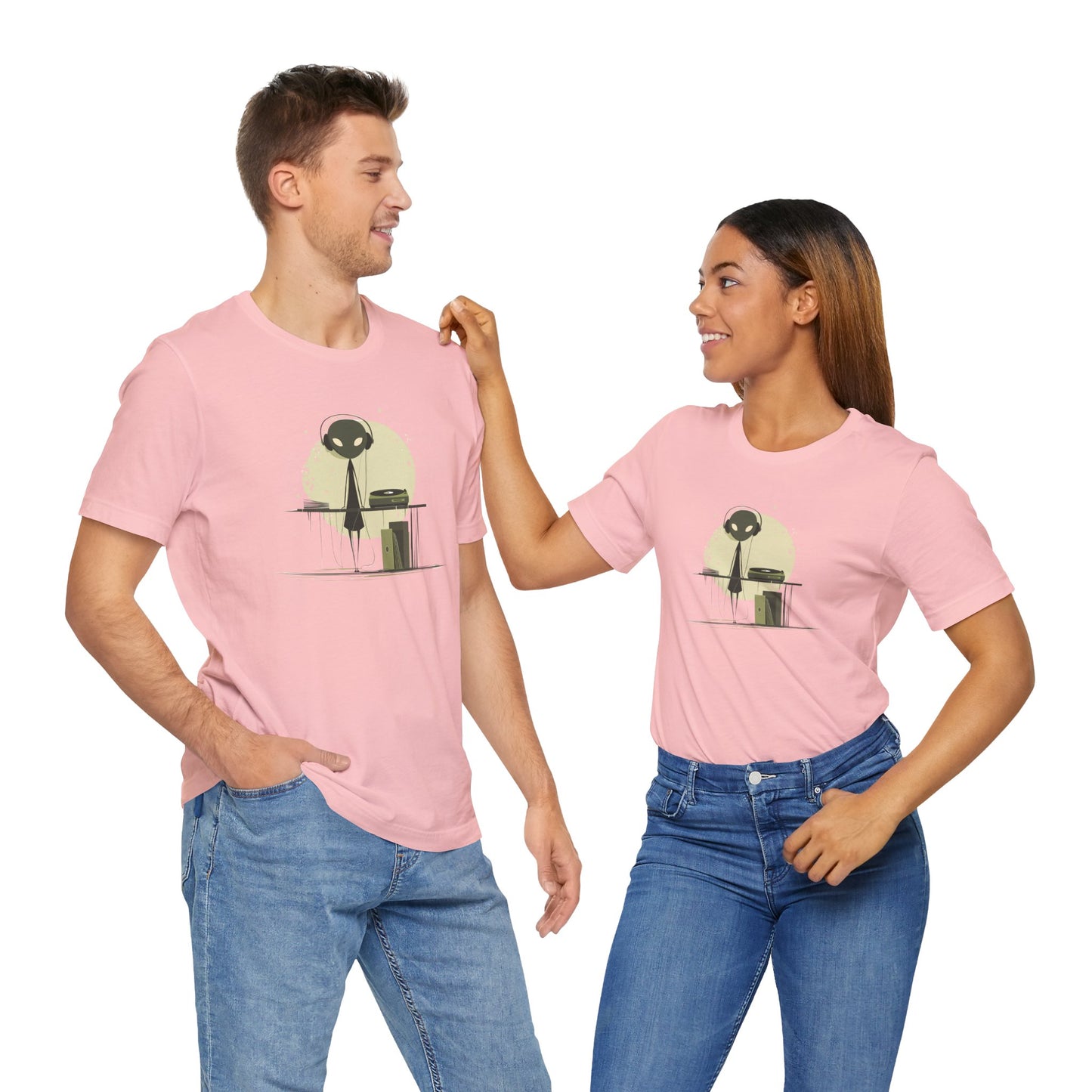 Alien DJ Unisex Jersey Short Sleeve Tee - Perfect for Music Lovers and Sci-Fi Fans
