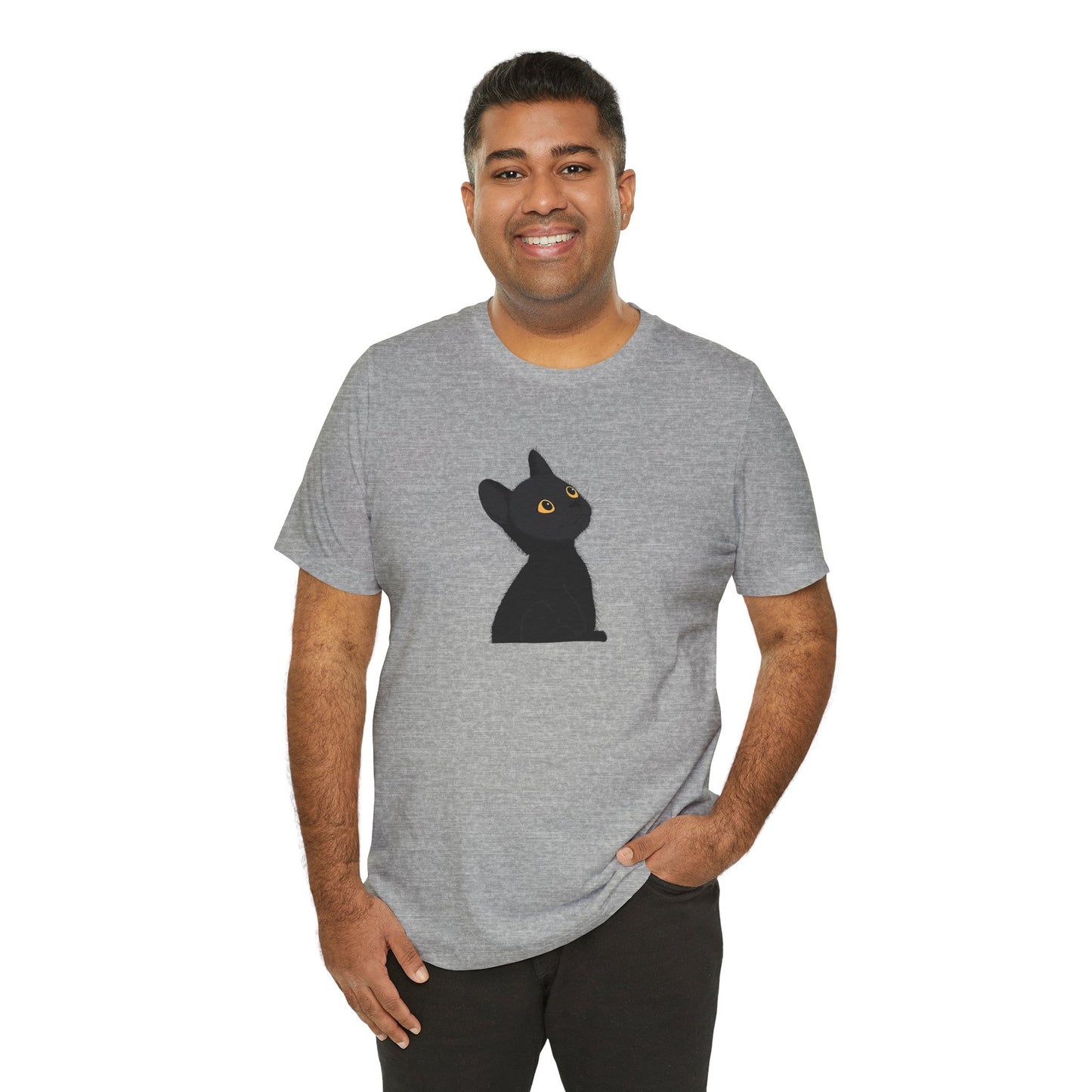 Cute Black Cat Unisex Jersey Tee - Purrfect for Cat Lovers
