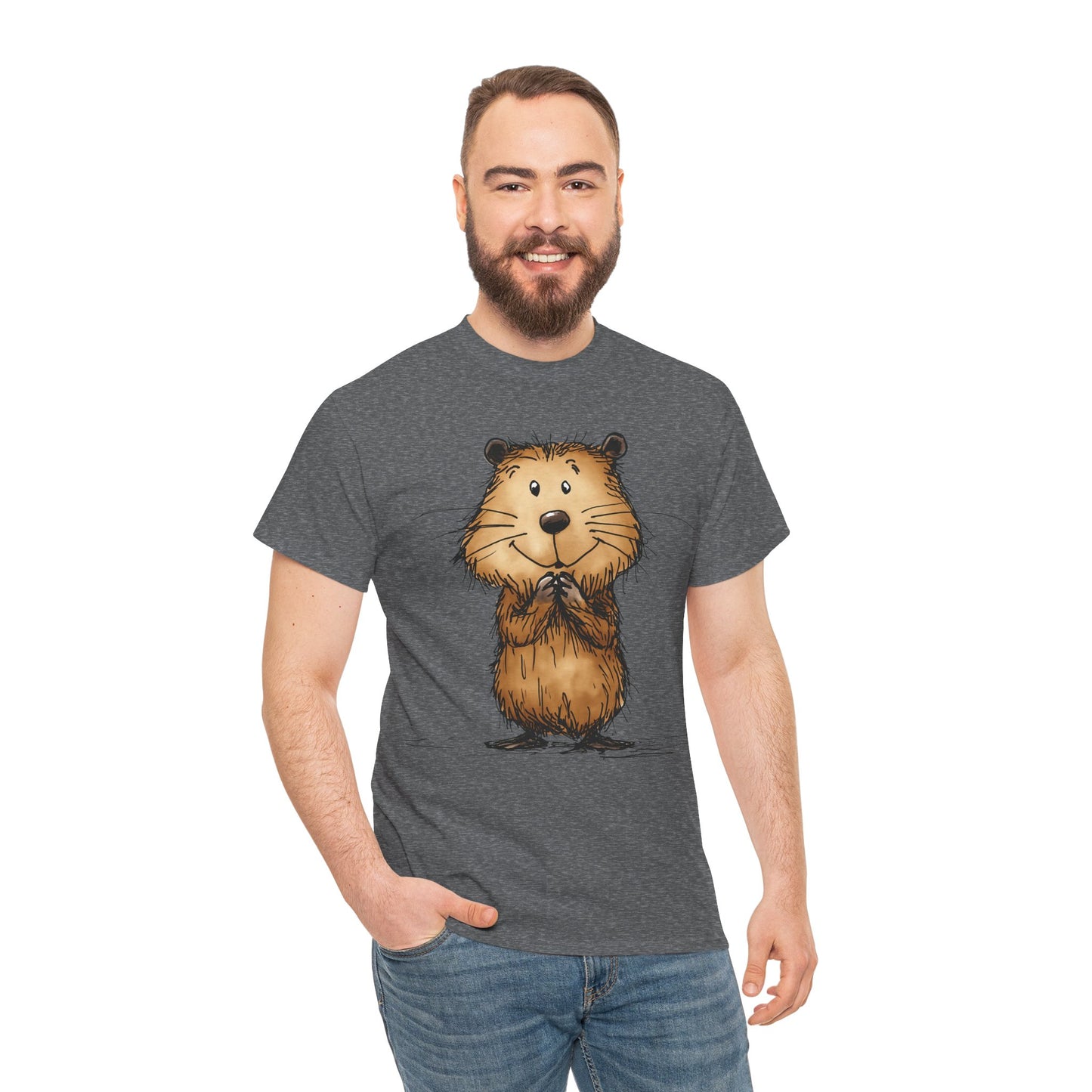 Cute Beaver Unisex Heavy Cotton Tee