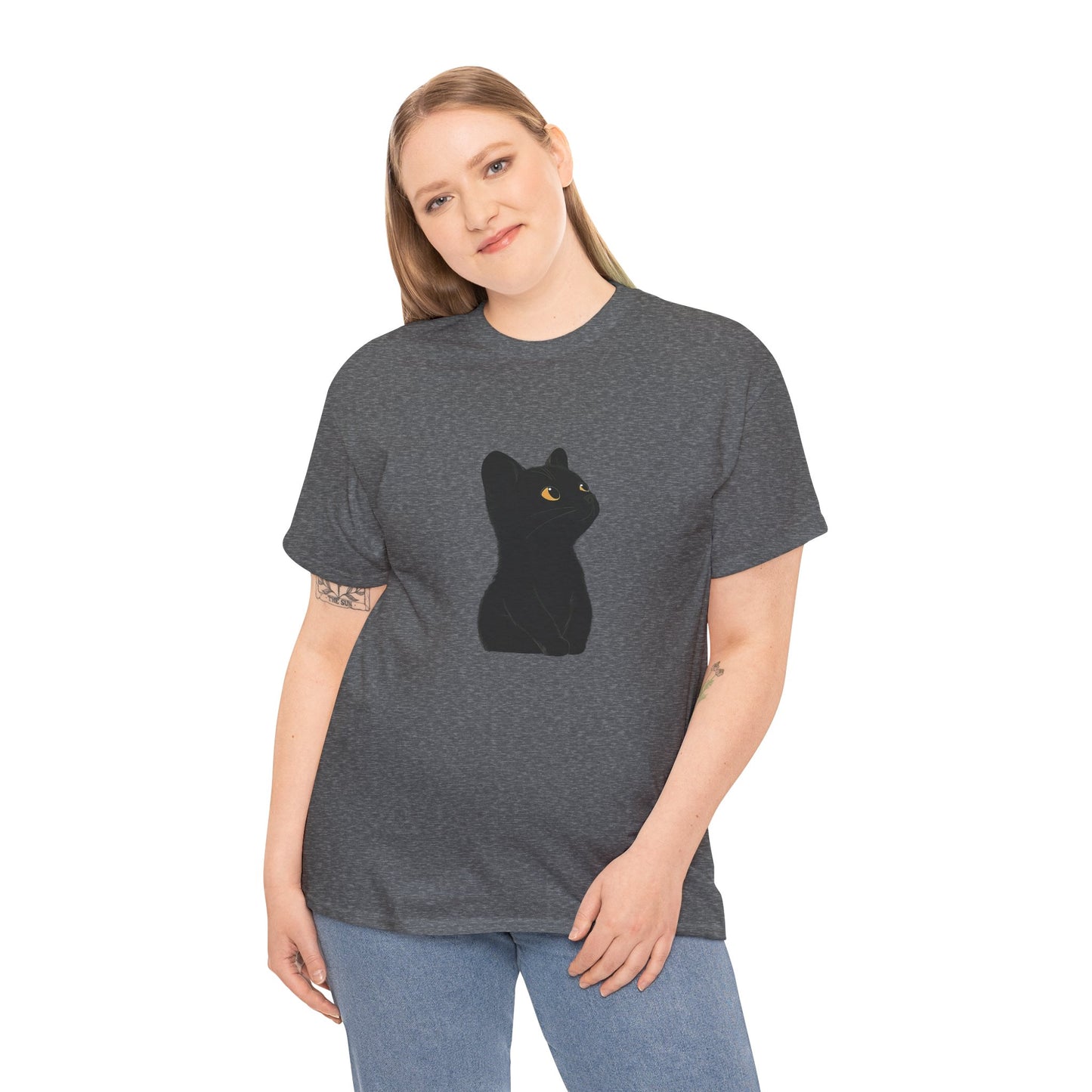 Black Cat Unisex Cotton Tee - Purrfect for Cat Lovers
