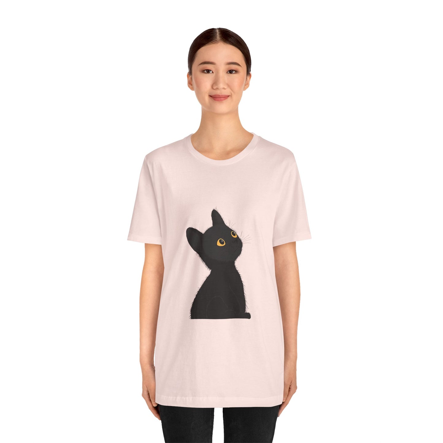 Cute Black Cat Unisex Jersey Tee - Purrfect for Cat Lovers