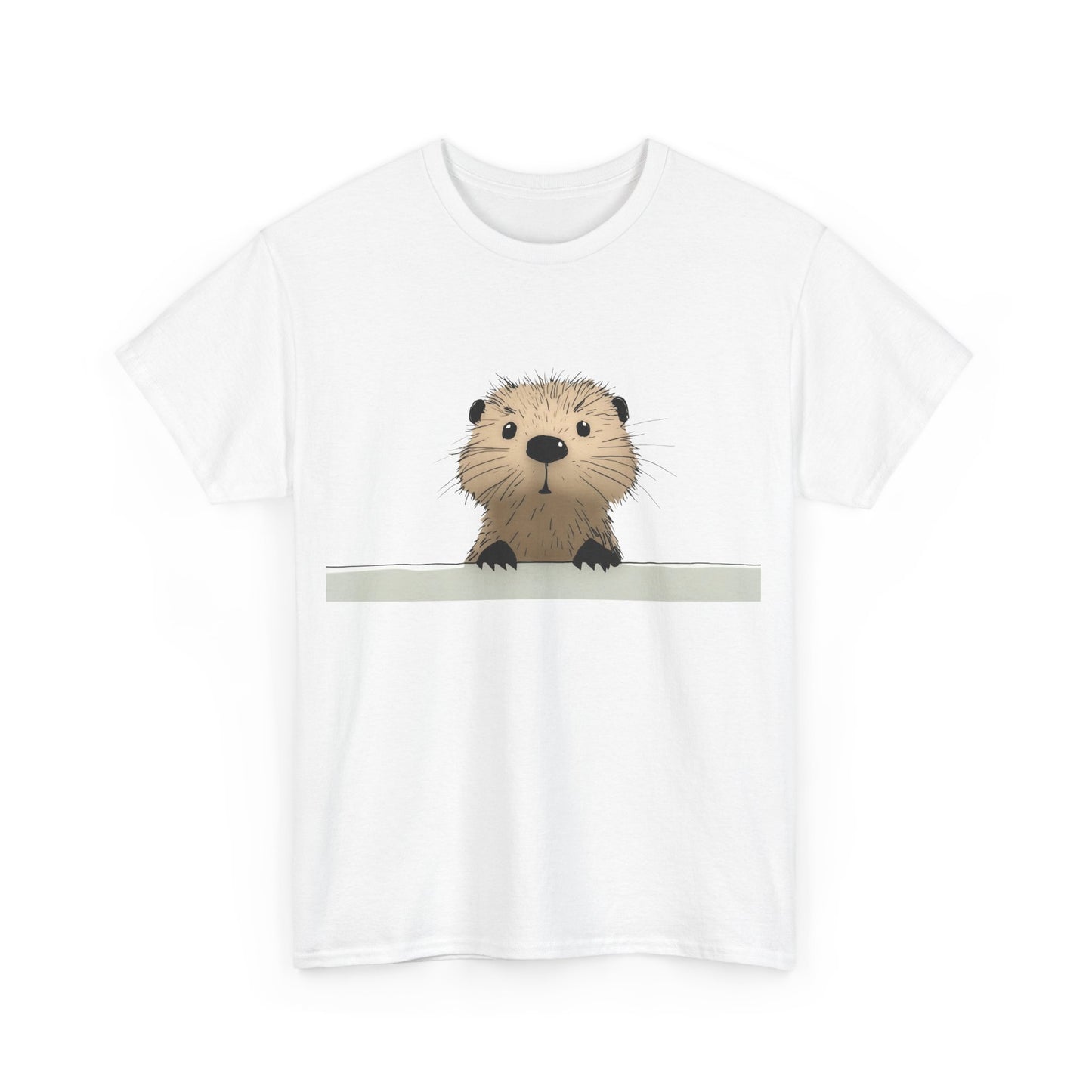 Cute Beaver Unisex Heavy Cotton Tee - Perfect for Animal Lovers