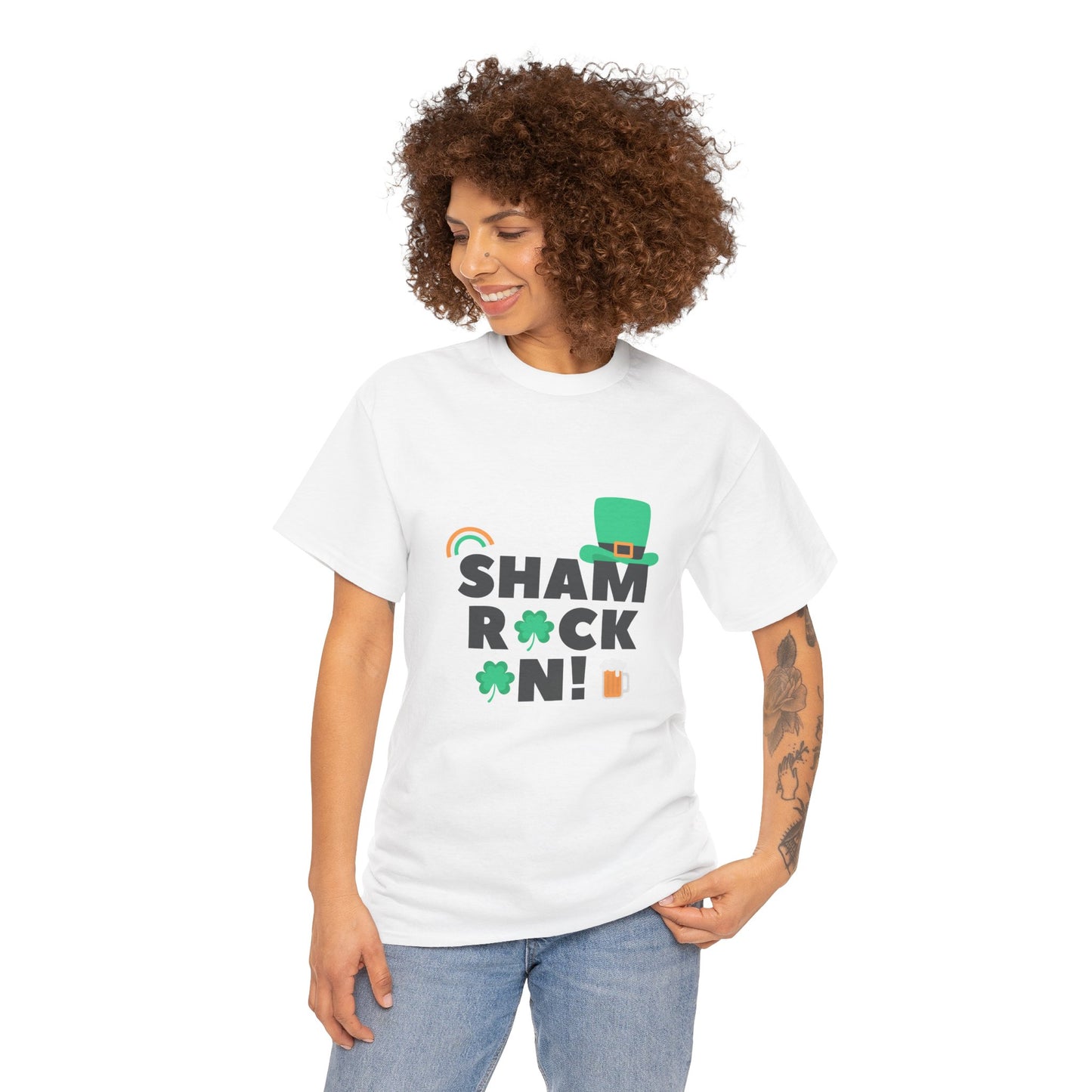 Shamrock On! Unisex Heavy Cotton Tee - Perfect St. Patrick's Day Shirt