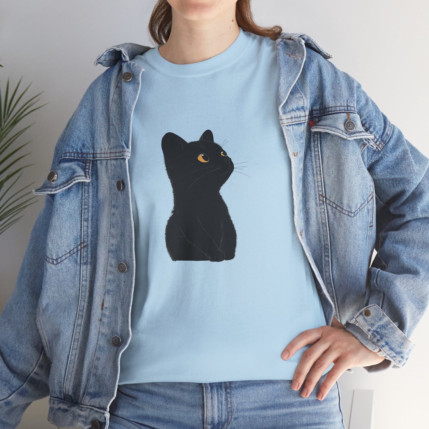 Black Cat Unisex Cotton Tee - Purrfect for Cat Lovers