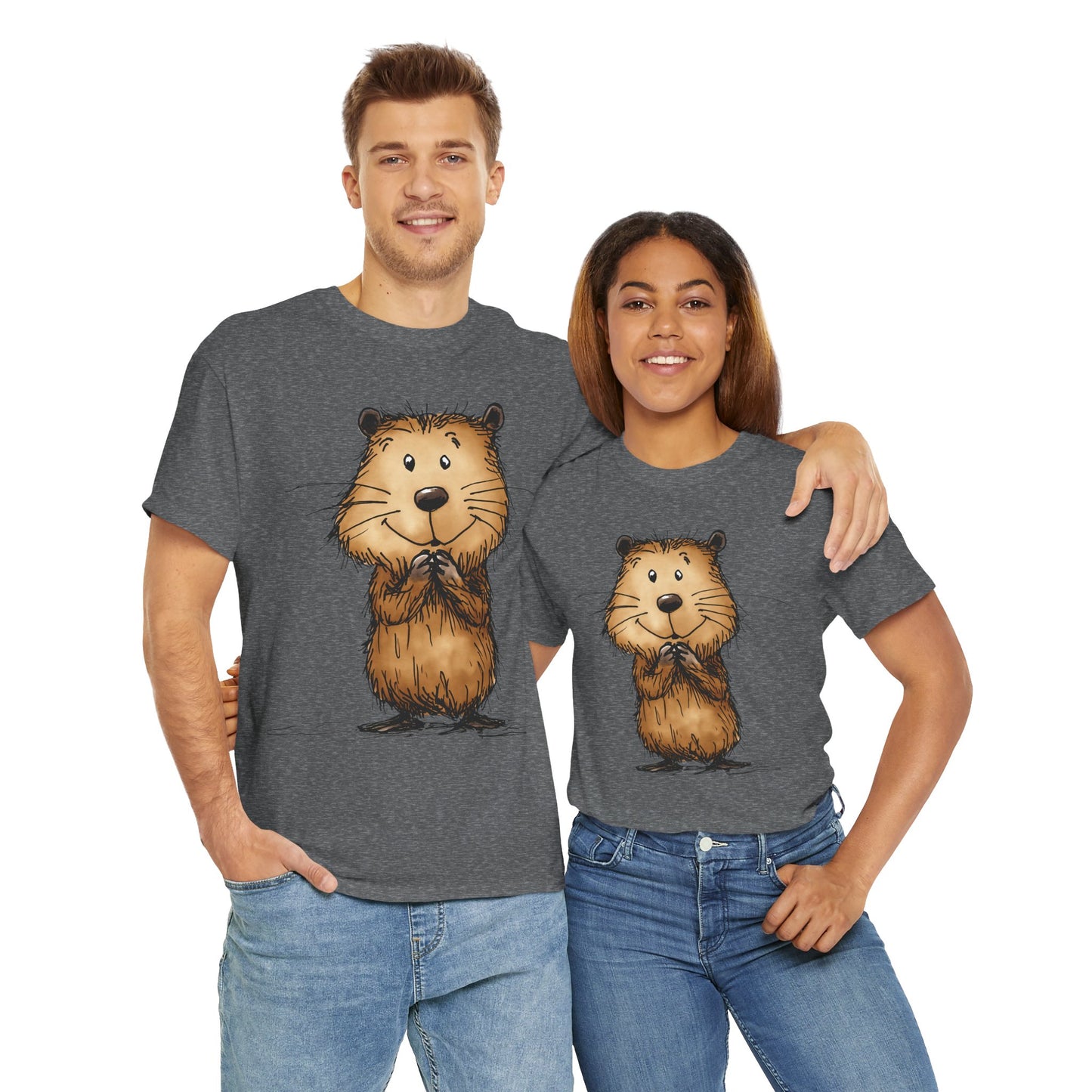 Cute Beaver Unisex Heavy Cotton Tee