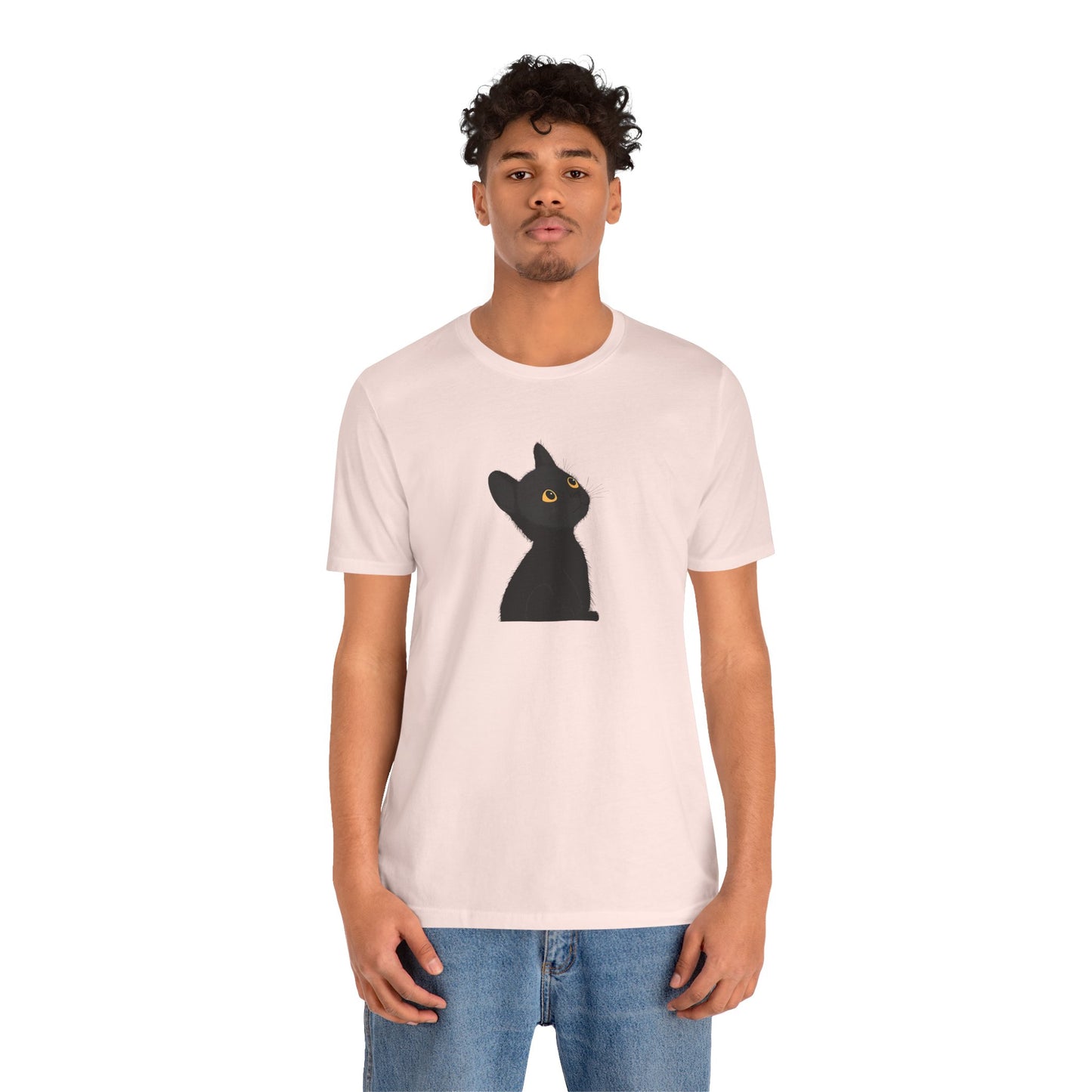 Cute Black Cat Unisex Jersey Tee - Purrfect for Cat Lovers