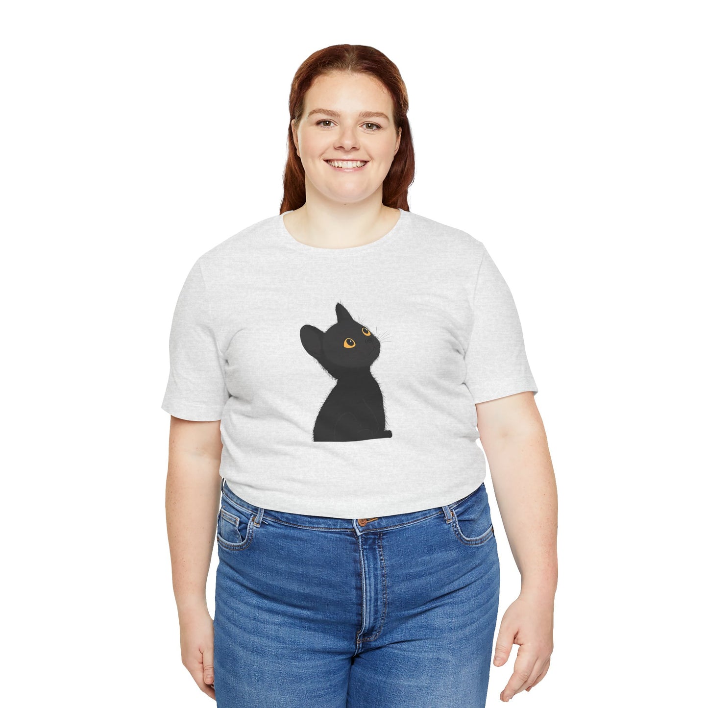 Cute Black Cat Unisex Jersey Tee - Purrfect for Cat Lovers