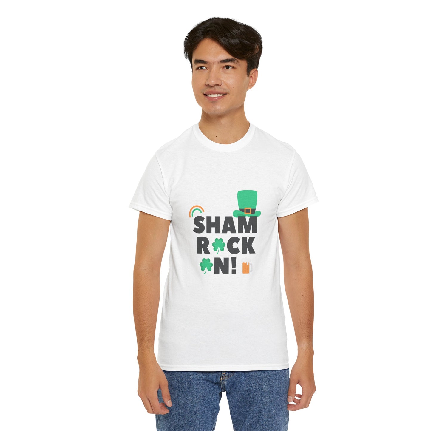 Shamrock On! Unisex Heavy Cotton Tee - Perfect St. Patrick's Day Shirt