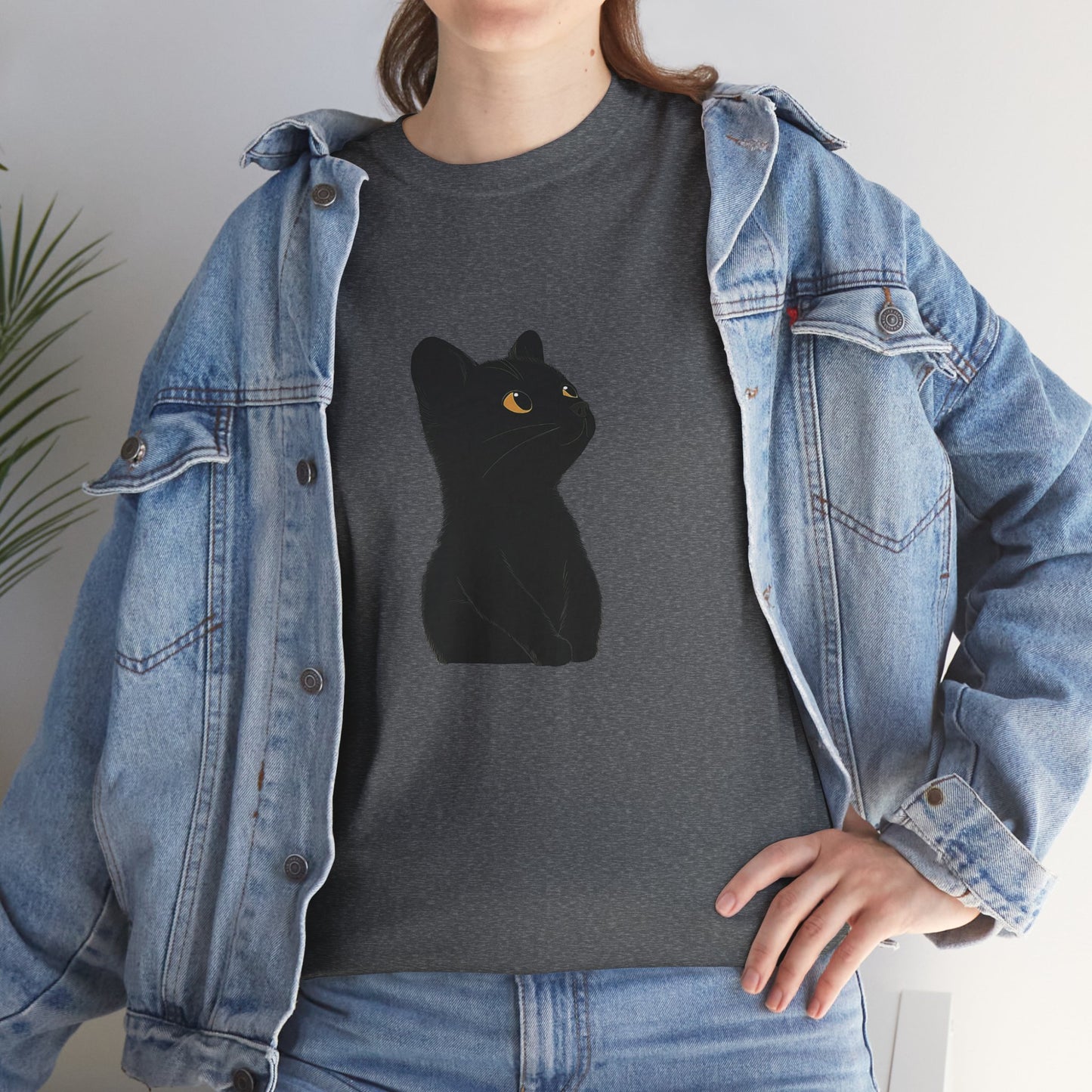 Black Cat Unisex Cotton Tee - Purrfect for Cat Lovers