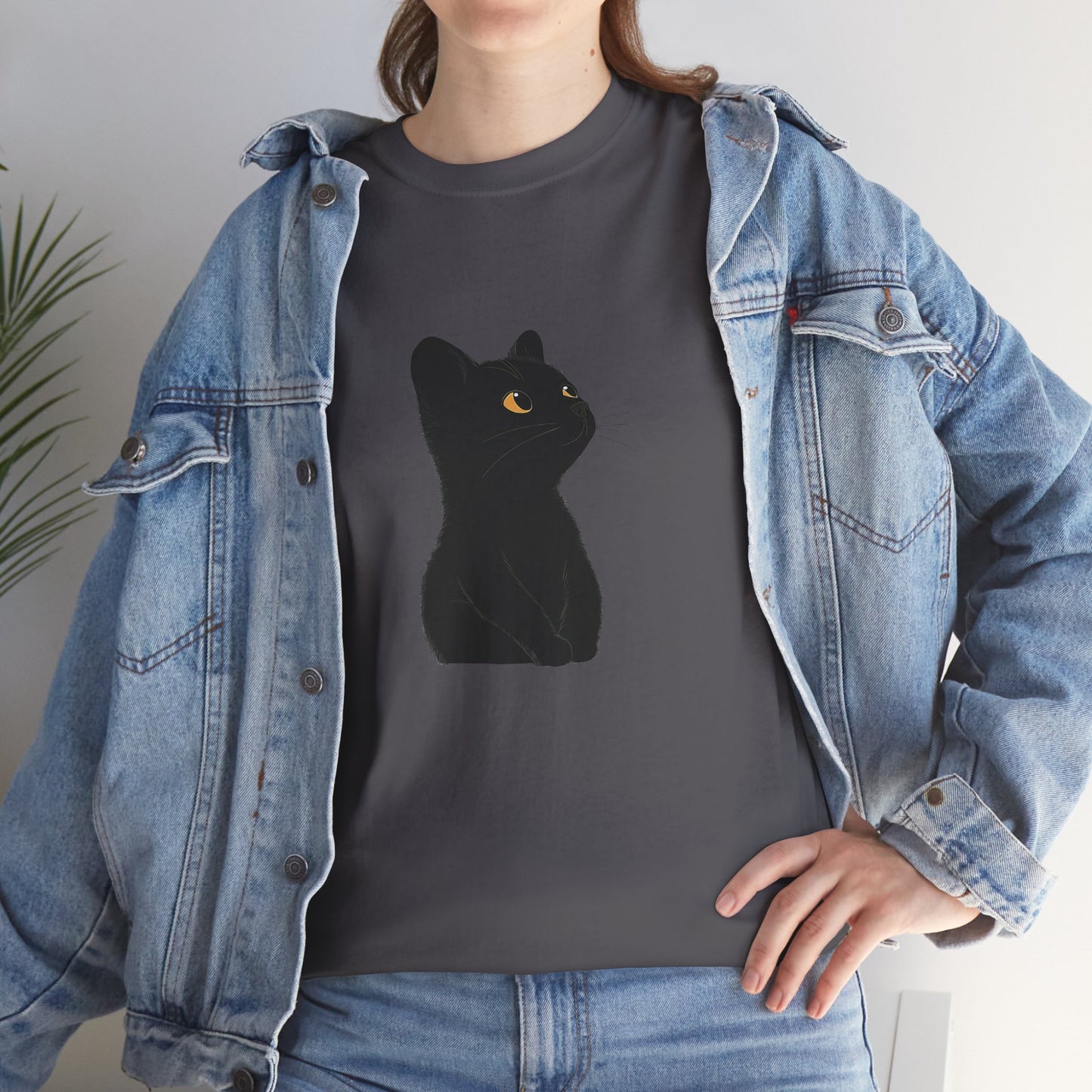Black Cat Unisex Cotton Tee - Purrfect for Cat Lovers