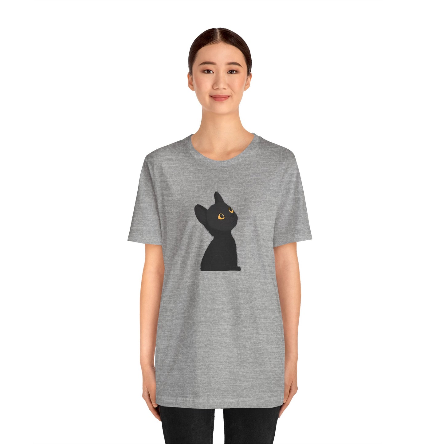 Cute Black Cat Unisex Jersey Tee - Purrfect for Cat Lovers