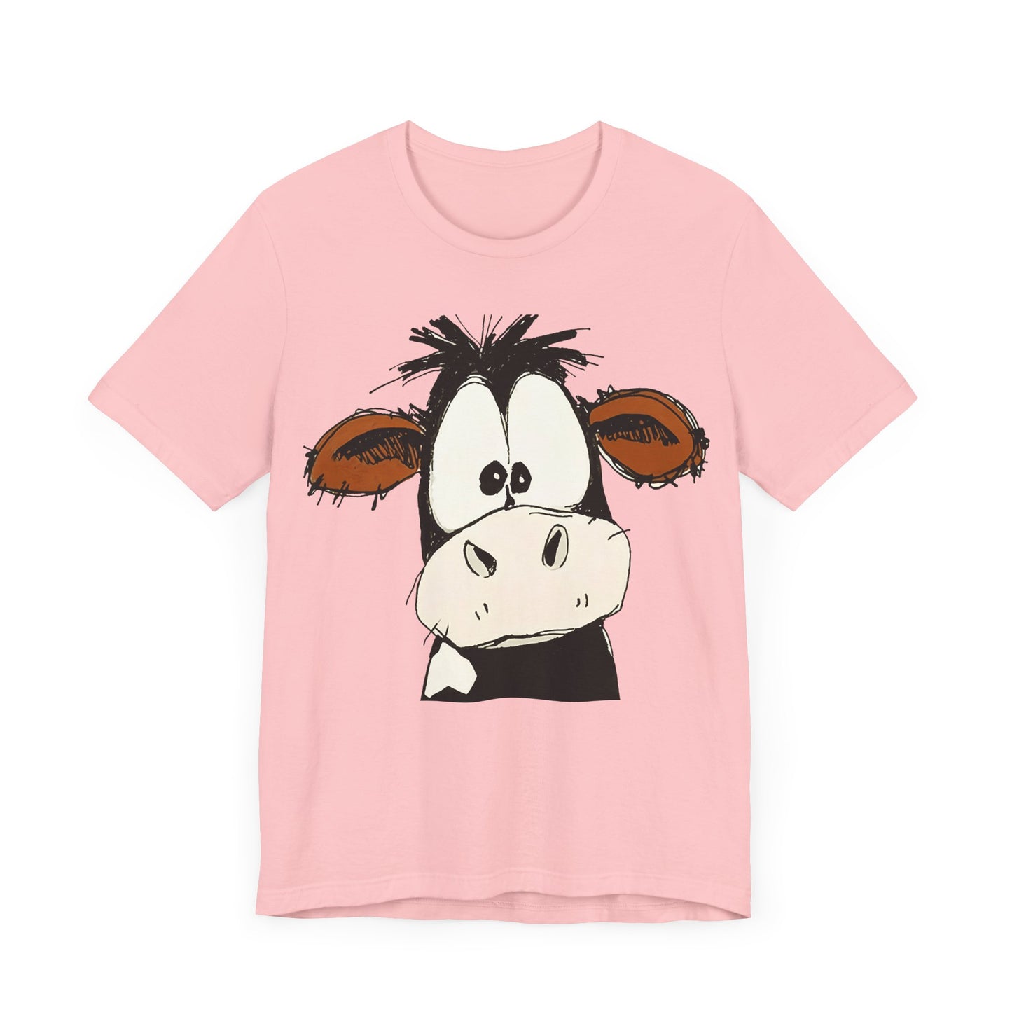 This STARTLED COW CARTOON Tee gives off a fun and quirky vibe, perfect for casual wear or as a statement piece. Ideal for those who love unique and whimsical designs.
