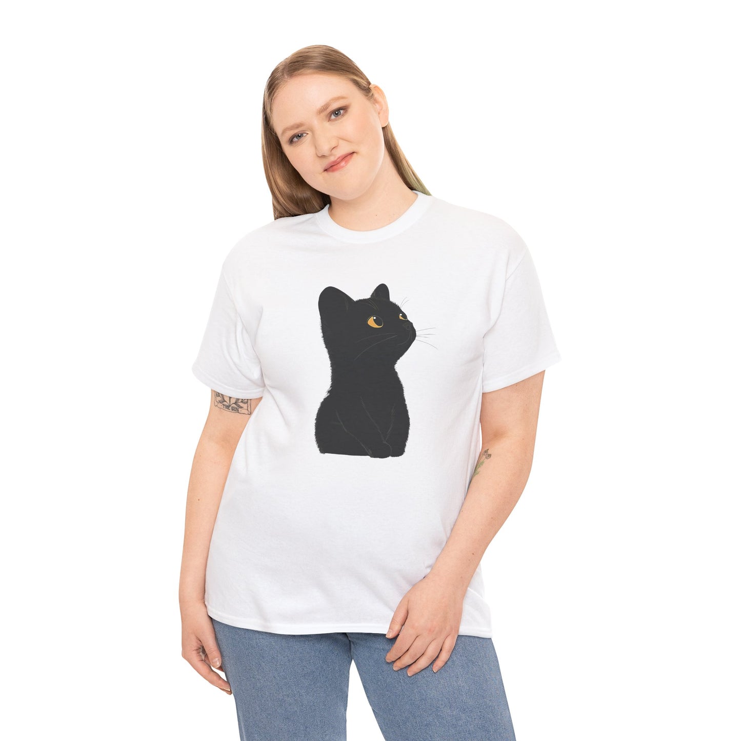 Cute Black Cat Unisex Cotton Tee - Purrfect for Cat Lovers