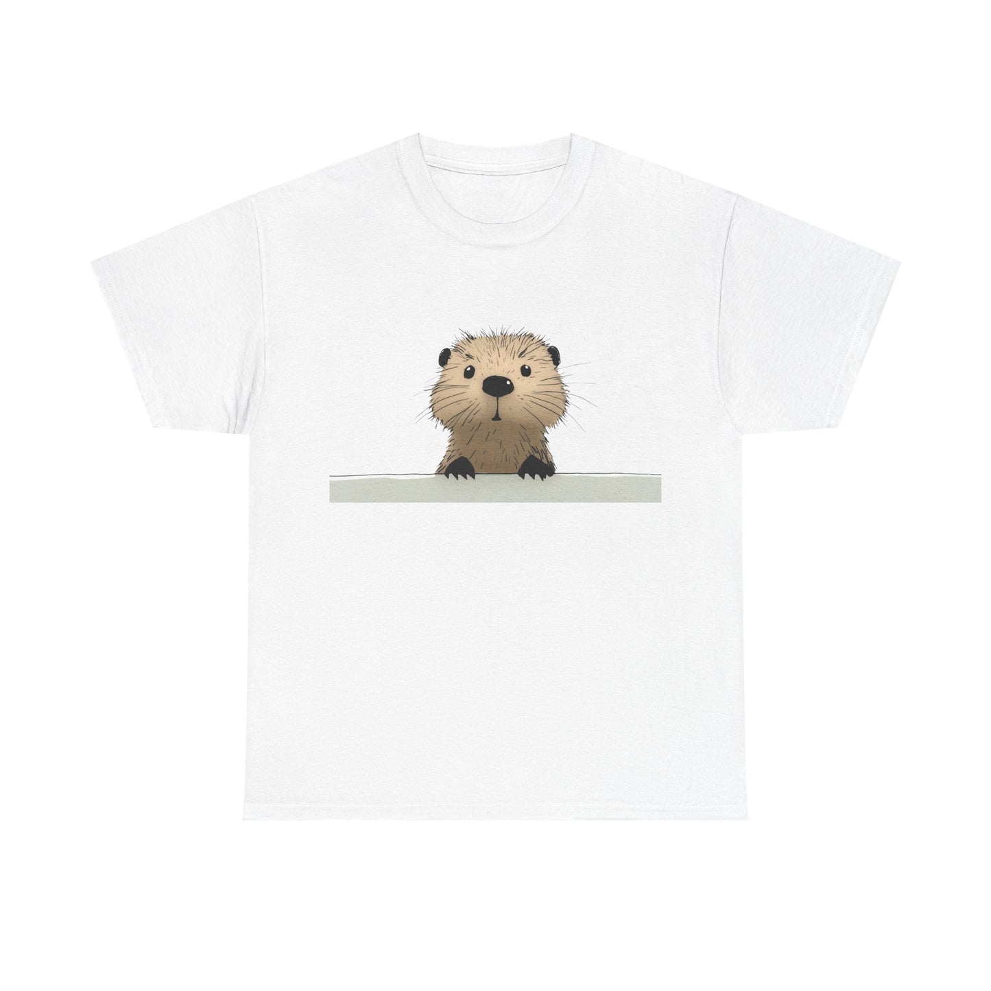 Cute Beaver Unisex Heavy Cotton Tee - Perfect for Animal Lovers