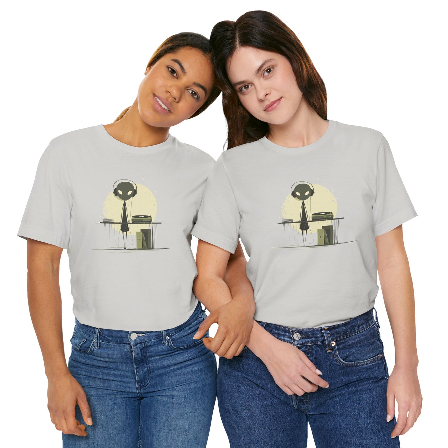 Alien DJ Unisex Jersey Short Sleeve Tee - Perfect for Music Lovers and Sci-Fi Fans