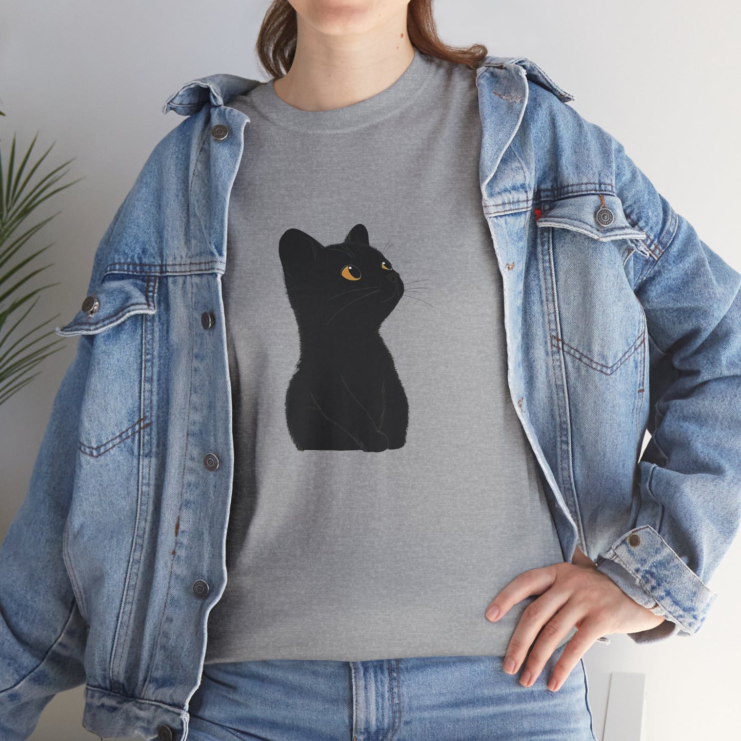 Black Cat Unisex Cotton Tee - Purrfect for Cat Lovers